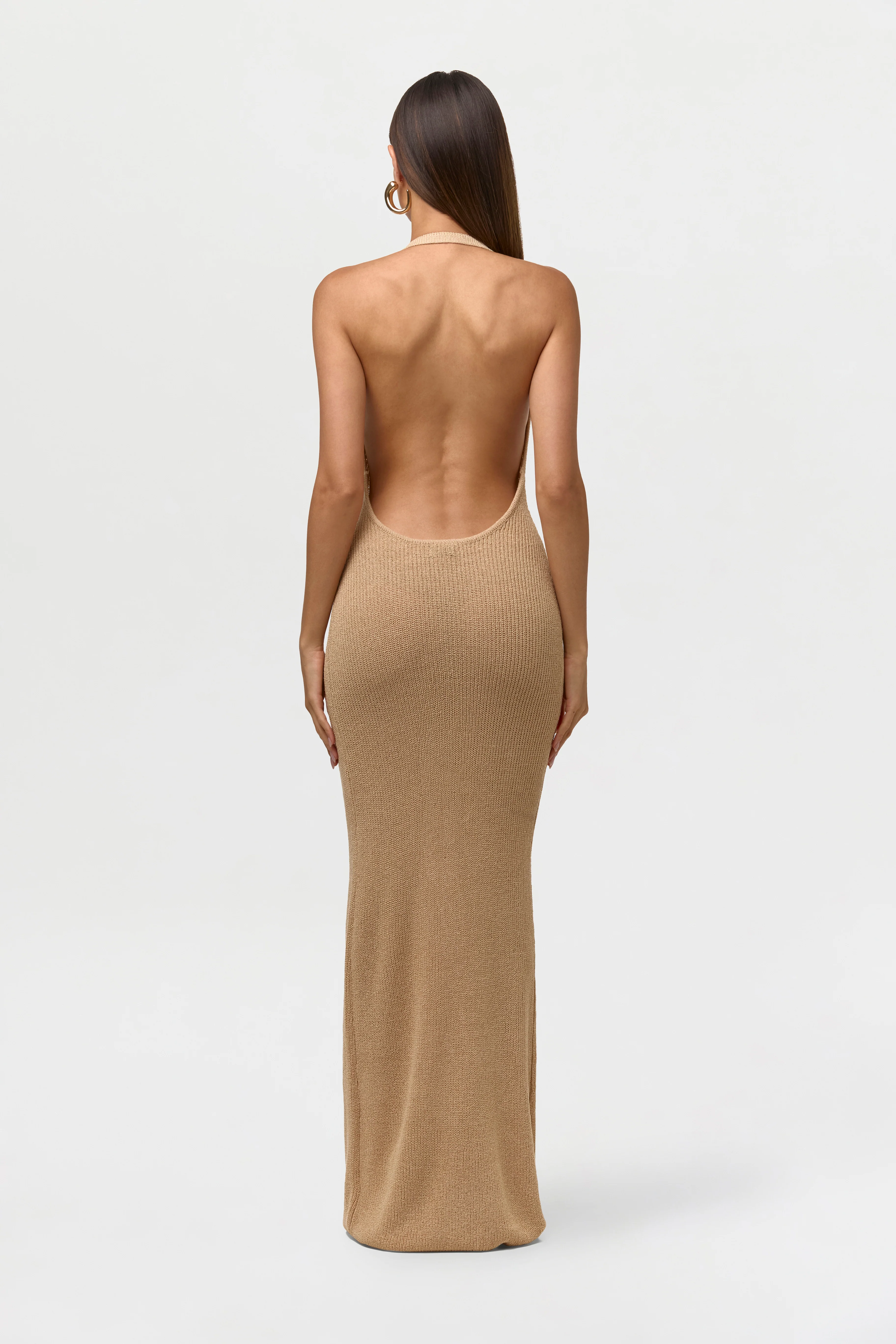 Knit Halter Open Back Dress - Image 4