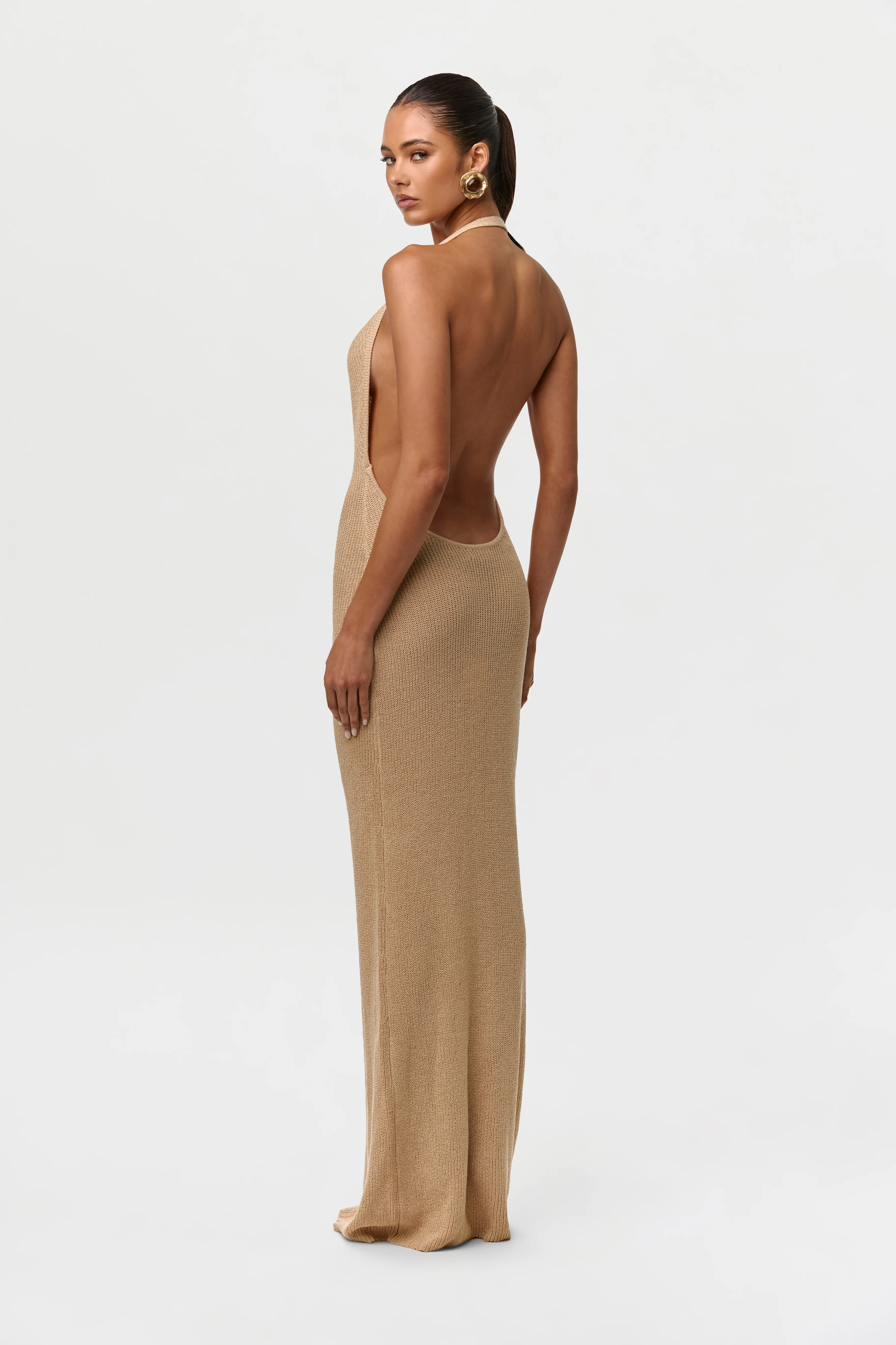 Knit Halter Open Back Dress - Image 8