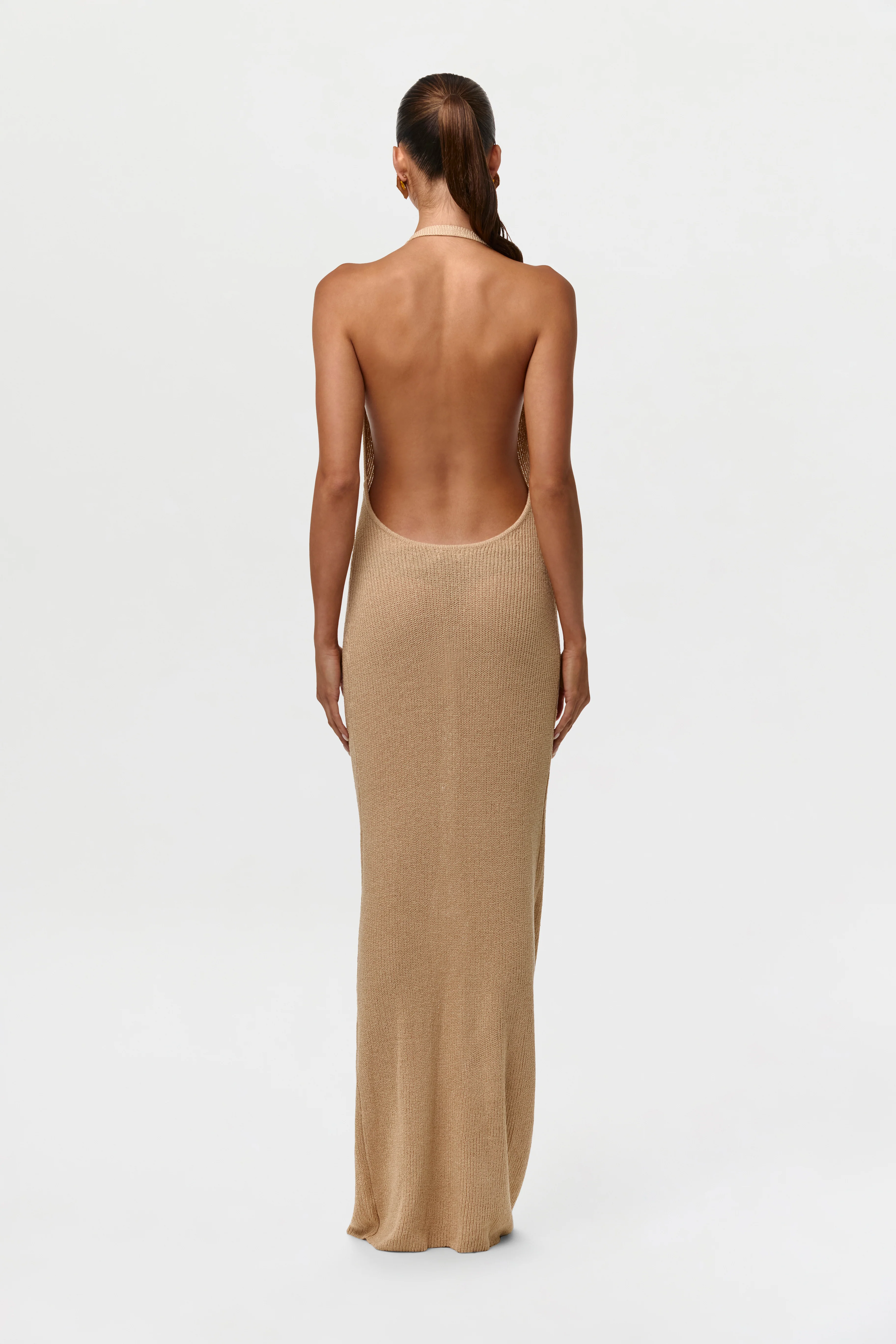 Knit Halter Open Back Dress - Image 9