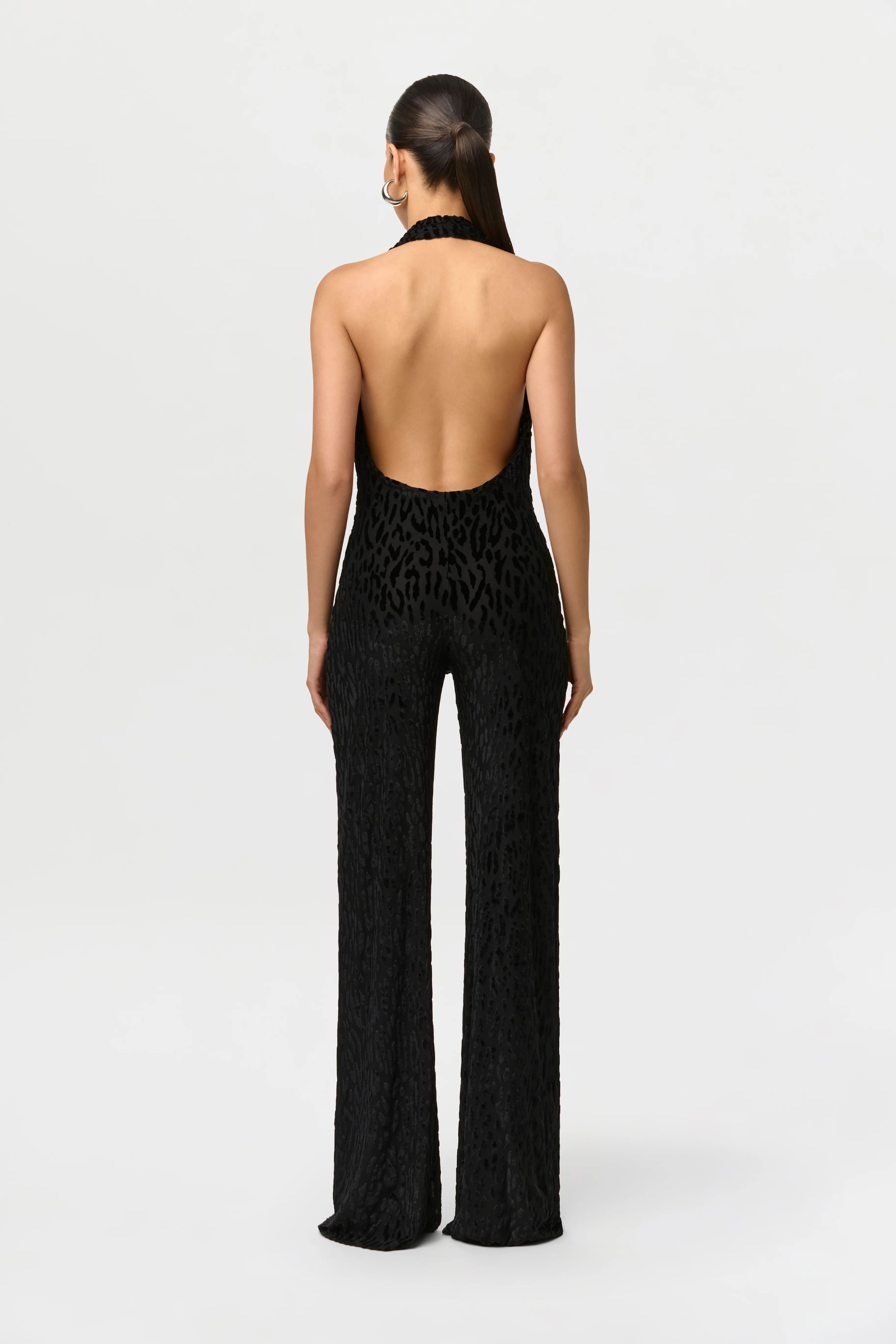 Burnout Halter Open Back Jumpsuit - Image 5