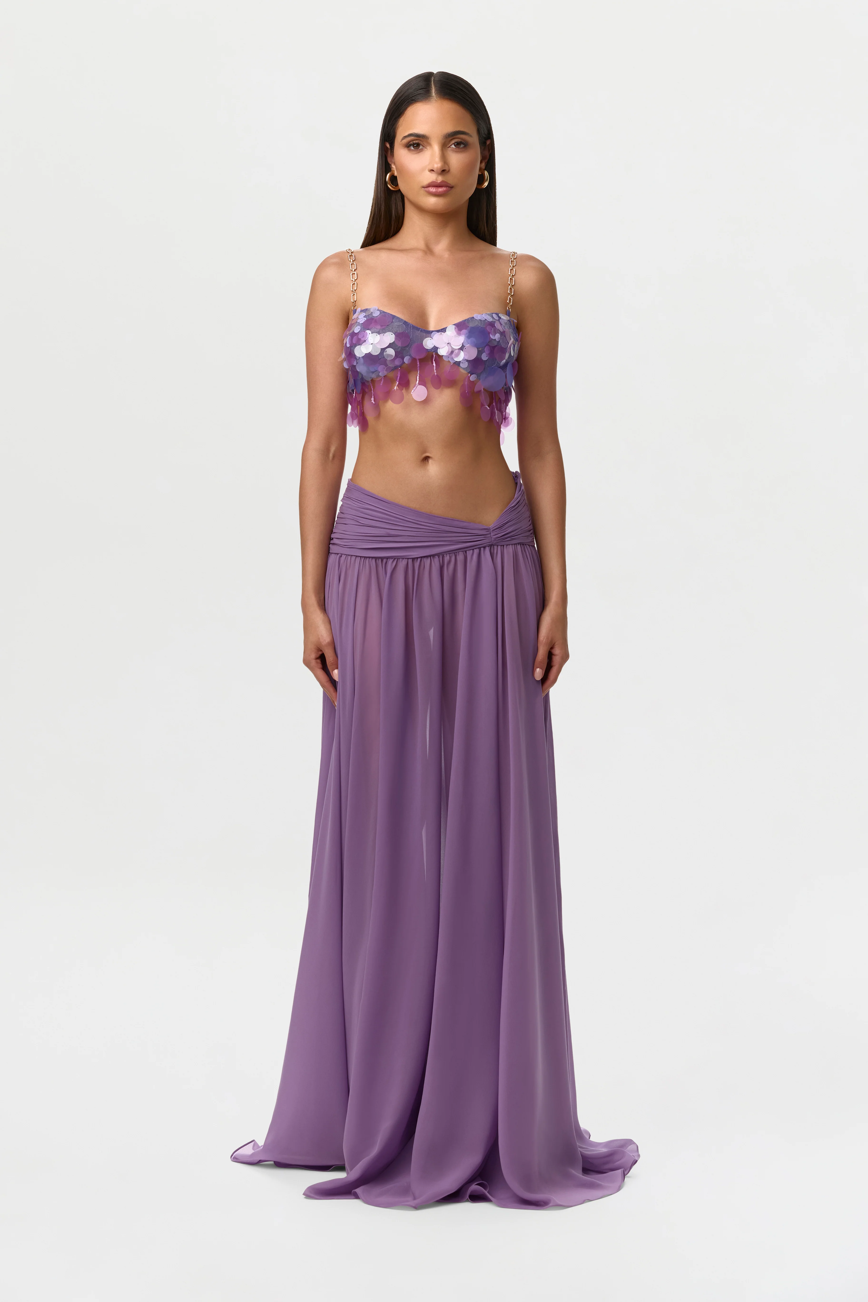 Chiffon Asymmetric Maxi Skirt - Image 3