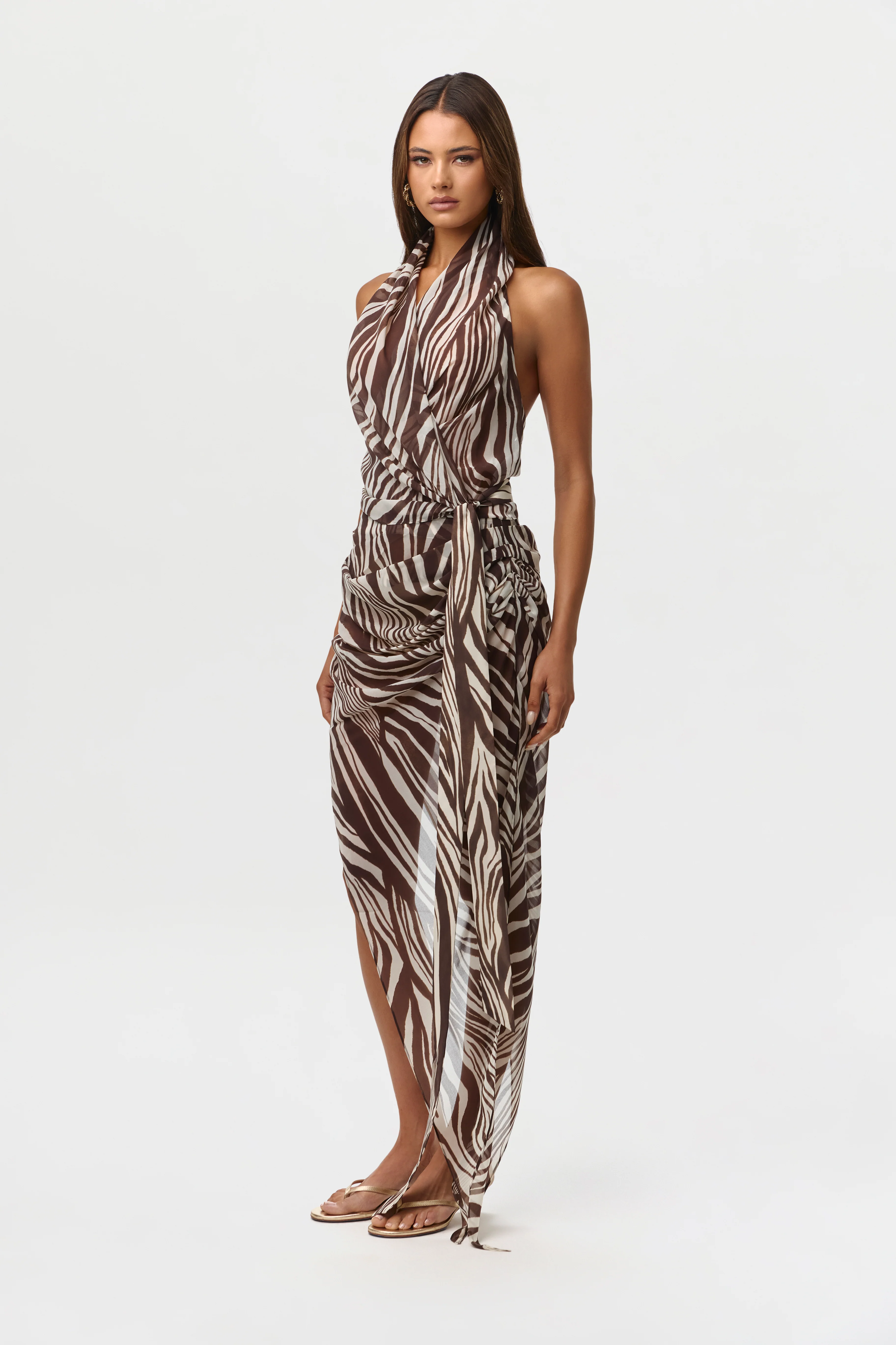 Chiffon Print Asymmetrical Skirt - Image 8