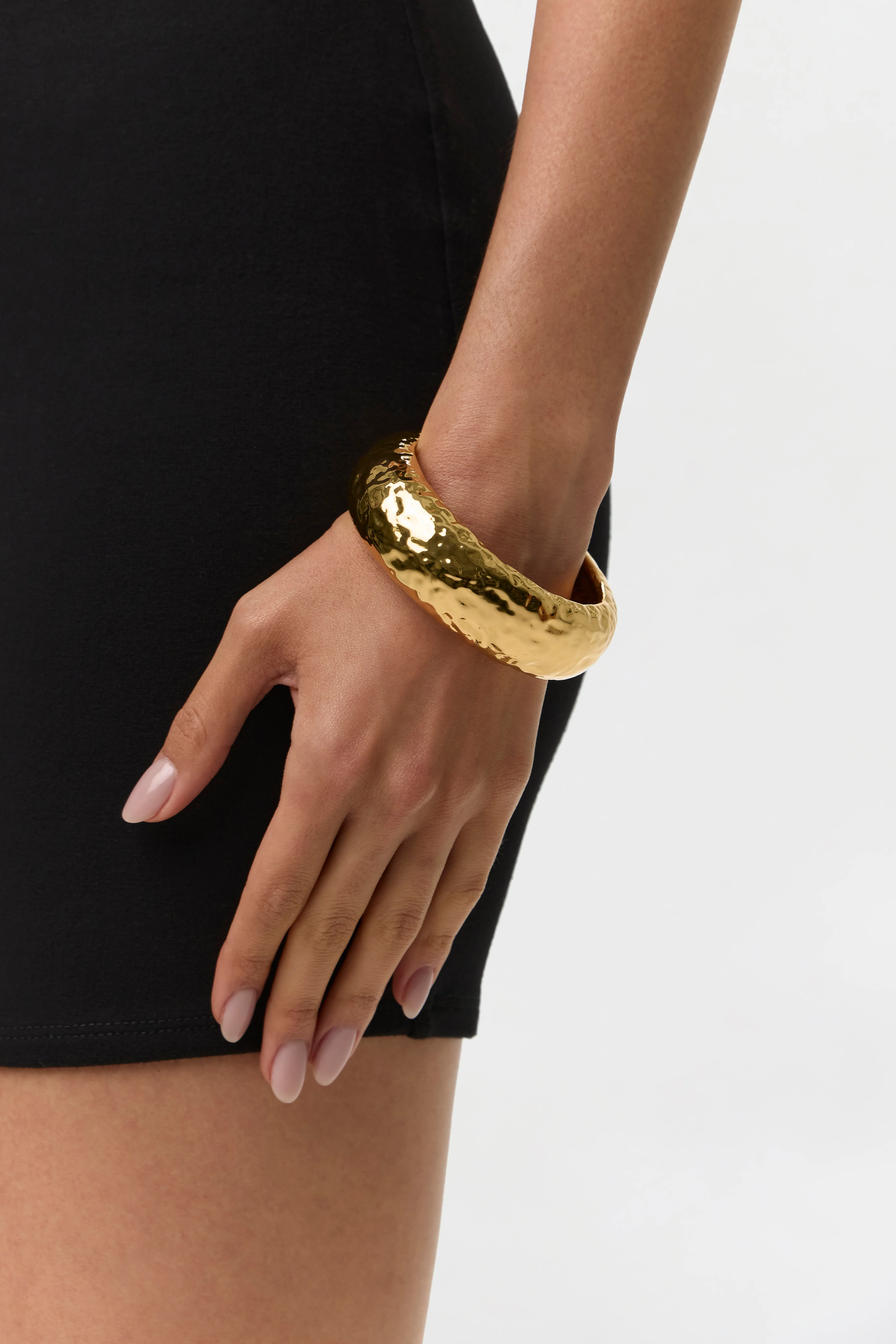 Gold Hammered Bracelet - Image 3