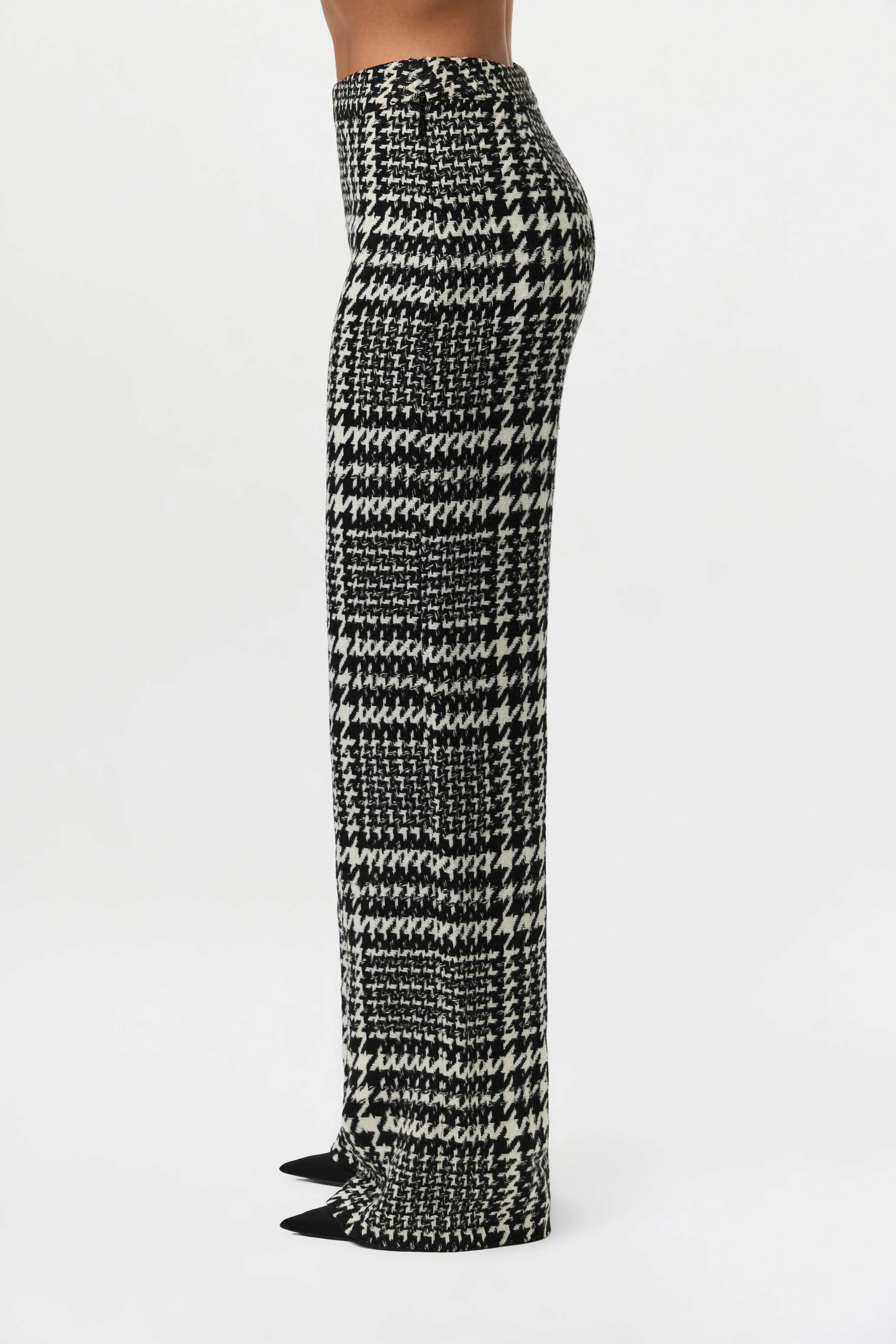 Houndstooth Plaid Wide-Leg Pants - Image 2