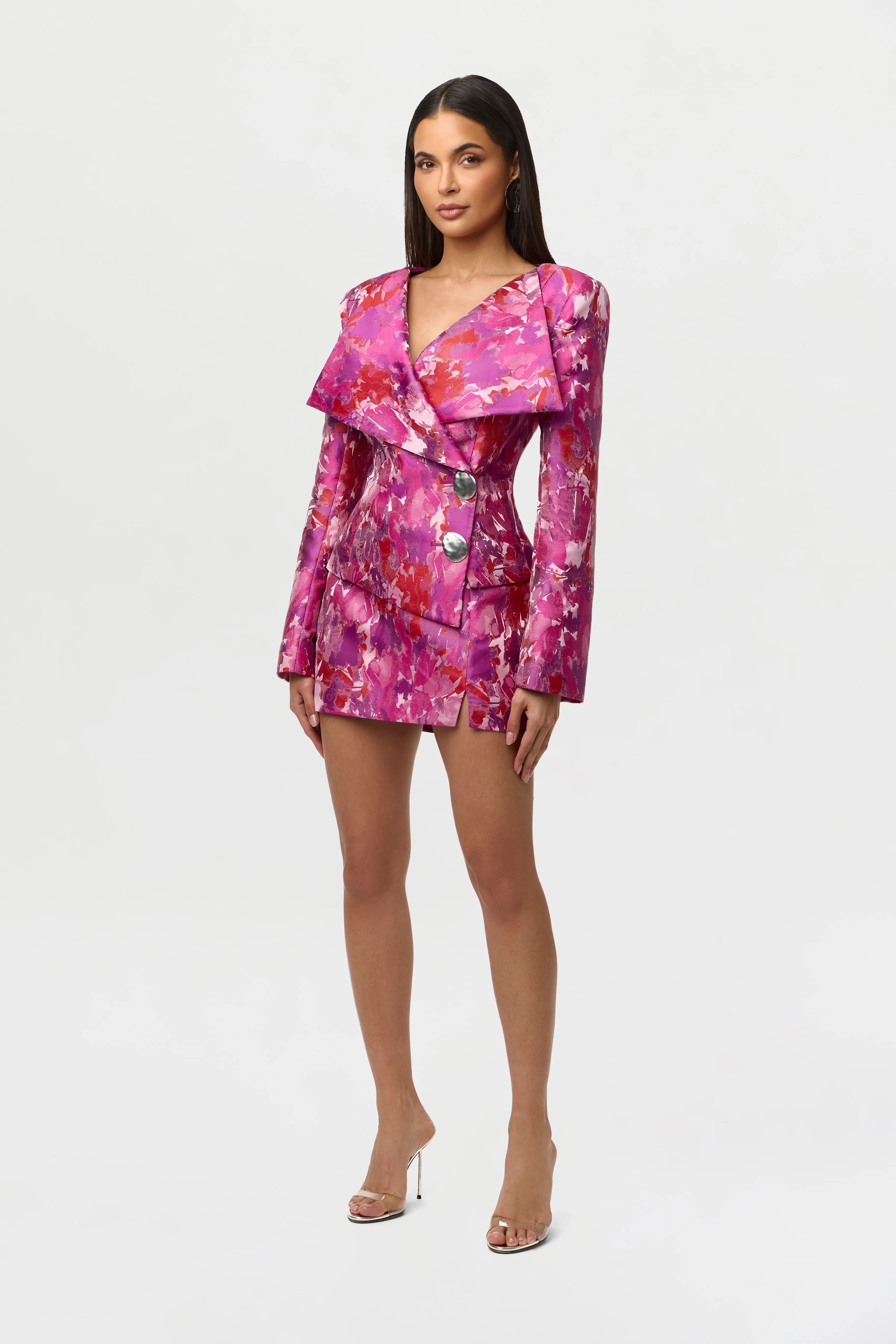 Suiting Jacquard Crossbody Blazer - Image 4