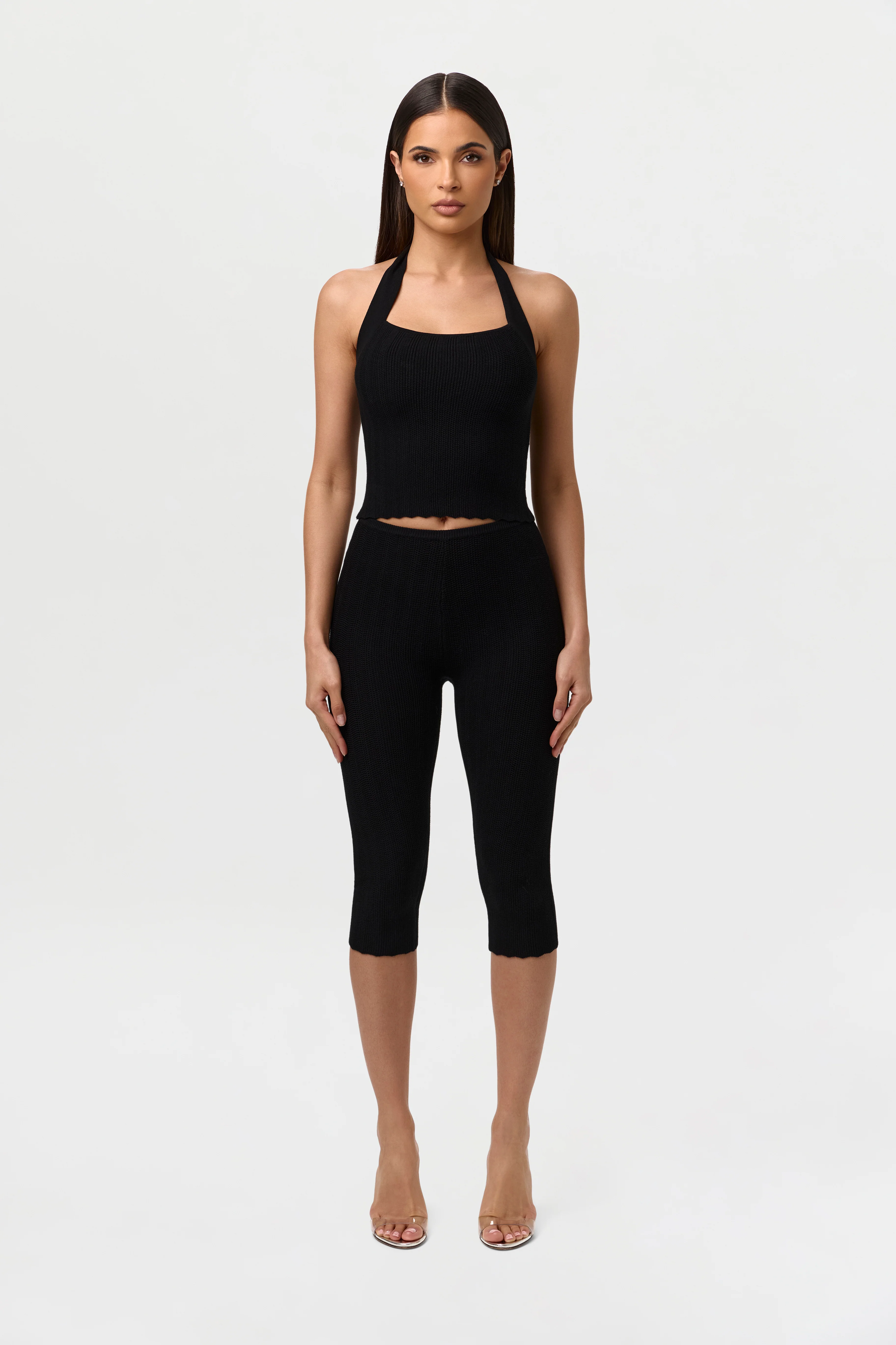 Knit Scallop Capri Leggings - Image 9