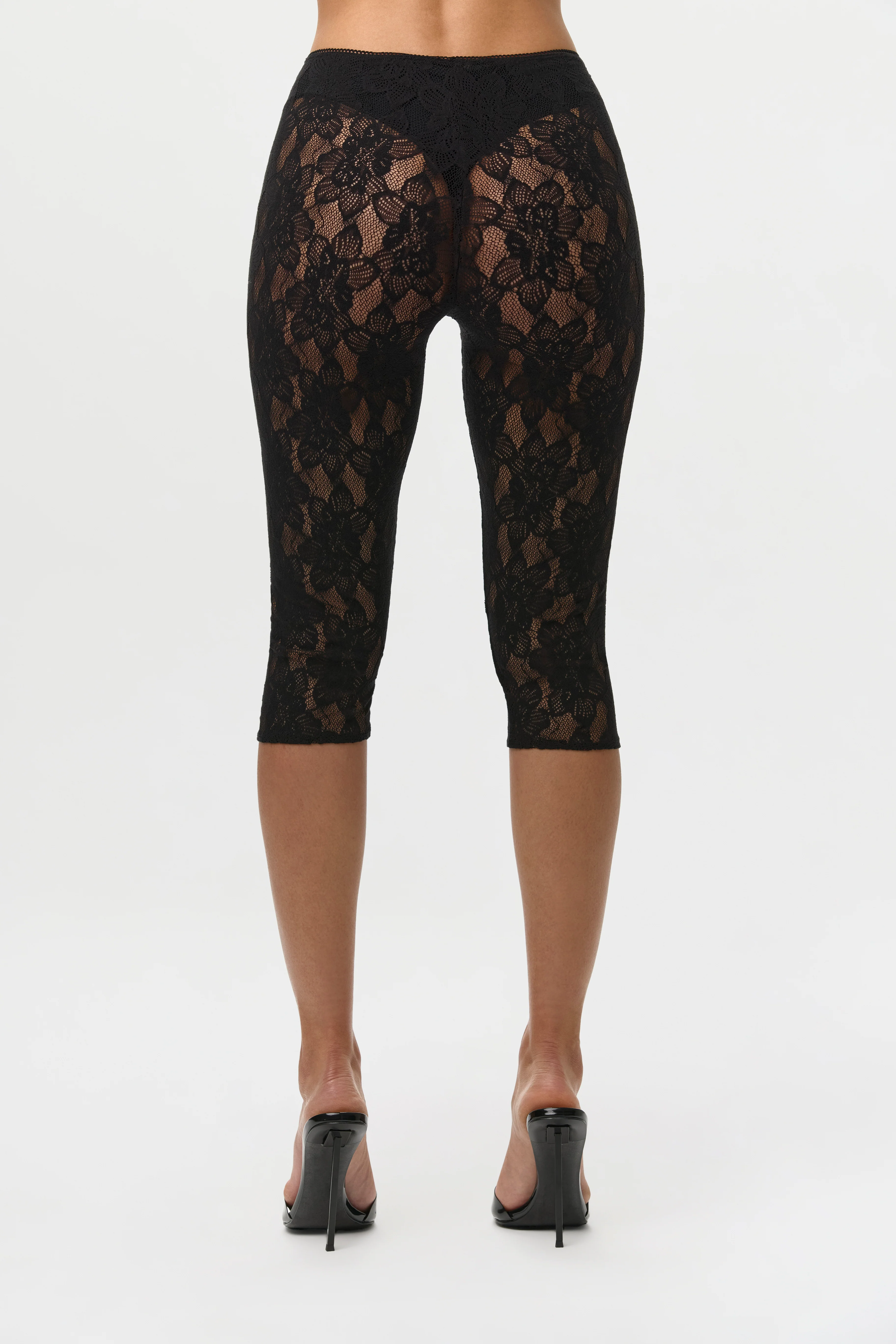 Stretch Lace Capri Leggings - Image 7