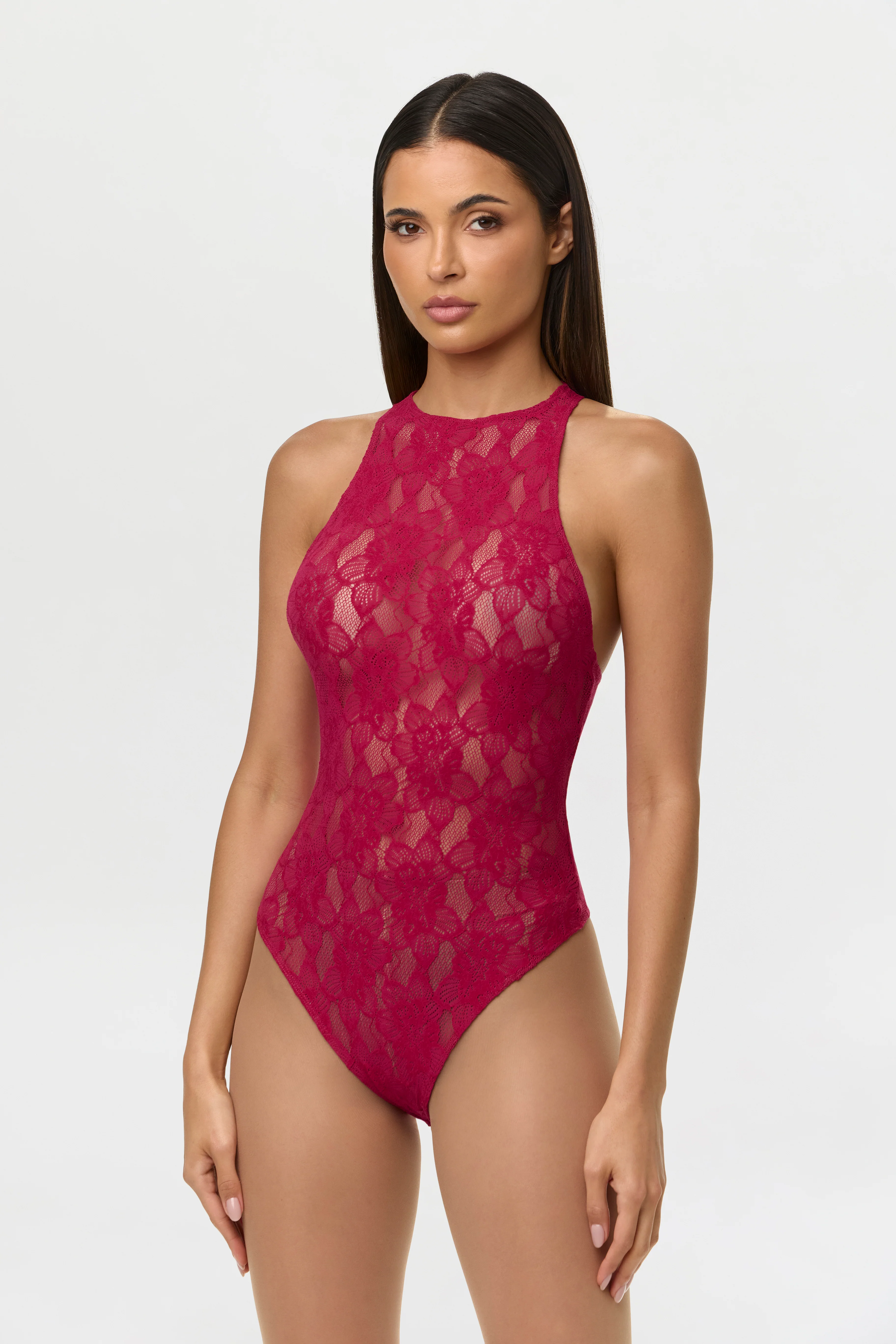 Stretch Lace Racerback Bodysuit - Image 3