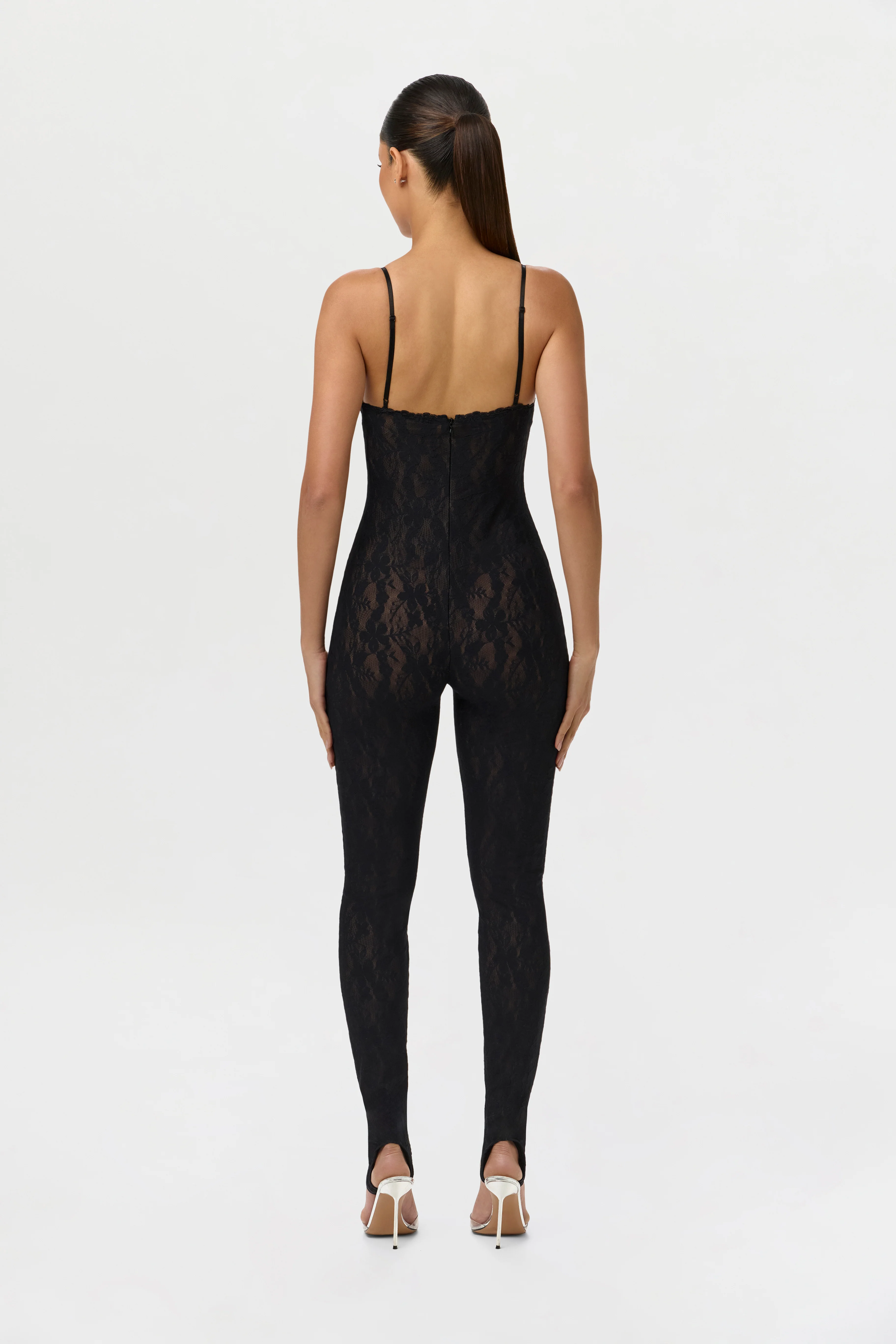 Stretch Lace Stirrup Jumpsuit Petite - Image 4