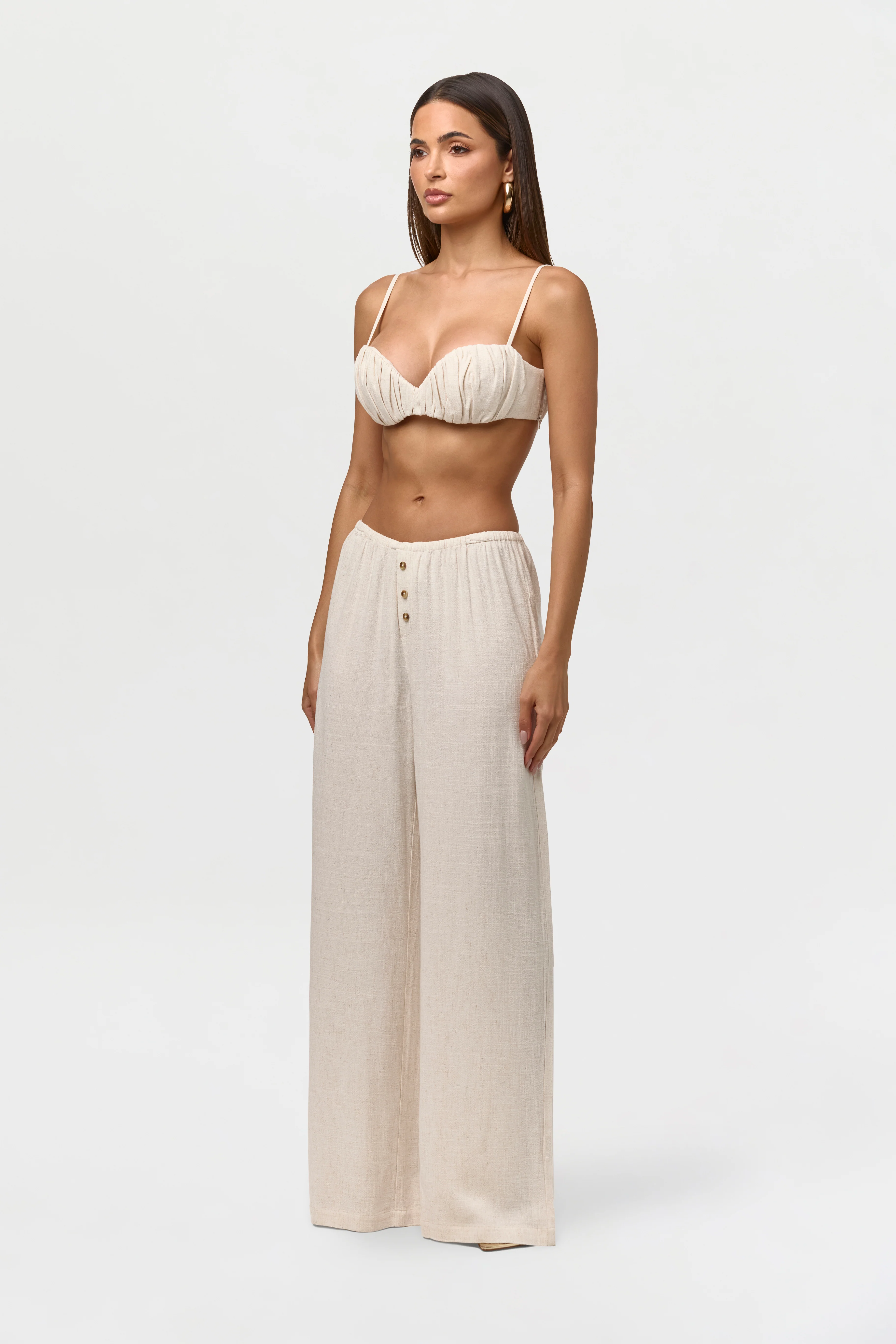 Linen Shirred Bra Top - Image 9