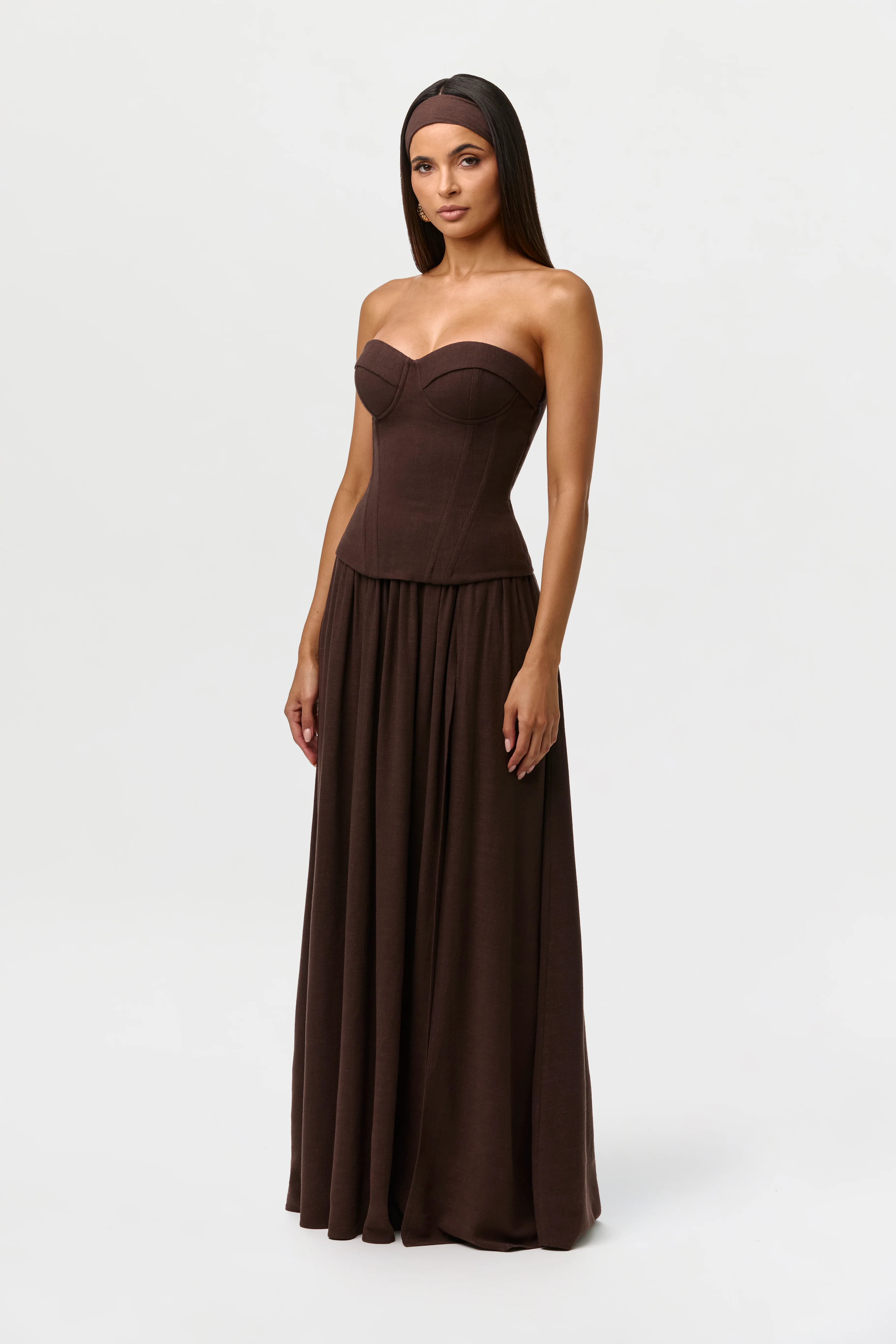 Linen Pleated Maxi Skirt - Image 5