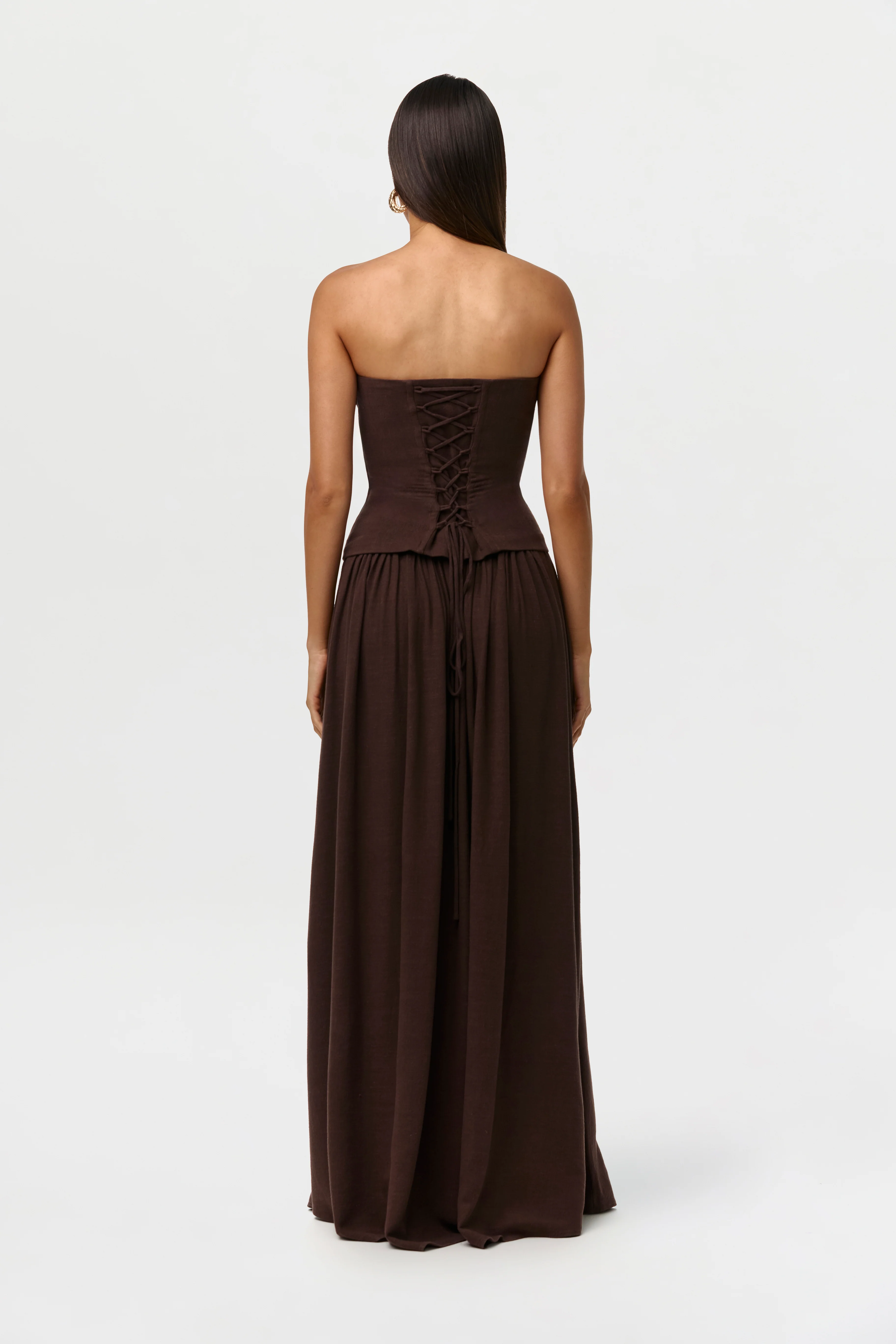 Linen Pleated Maxi Skirt - Image 8