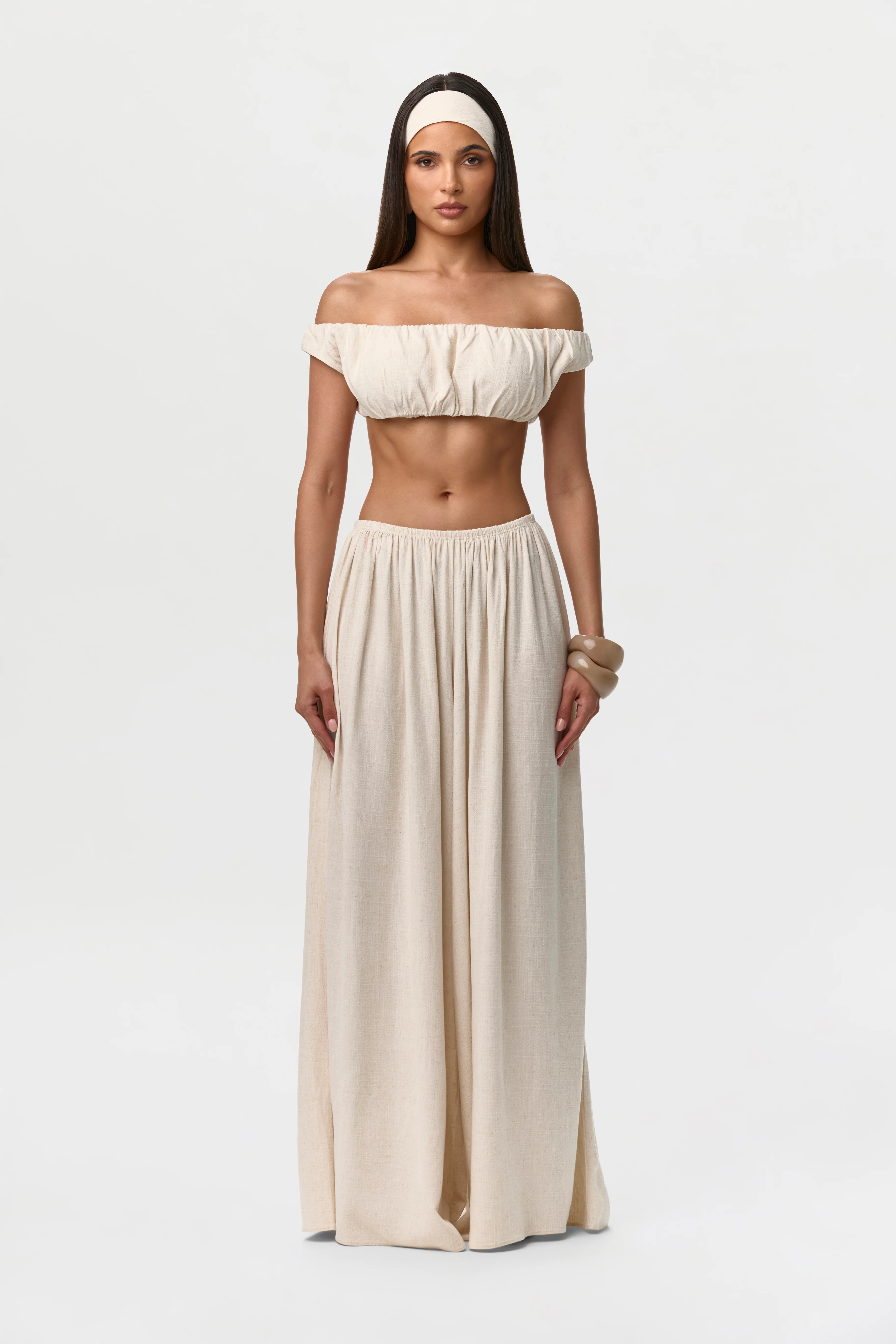 Linen Pleated Wide Leg Pants Petite - Image 4