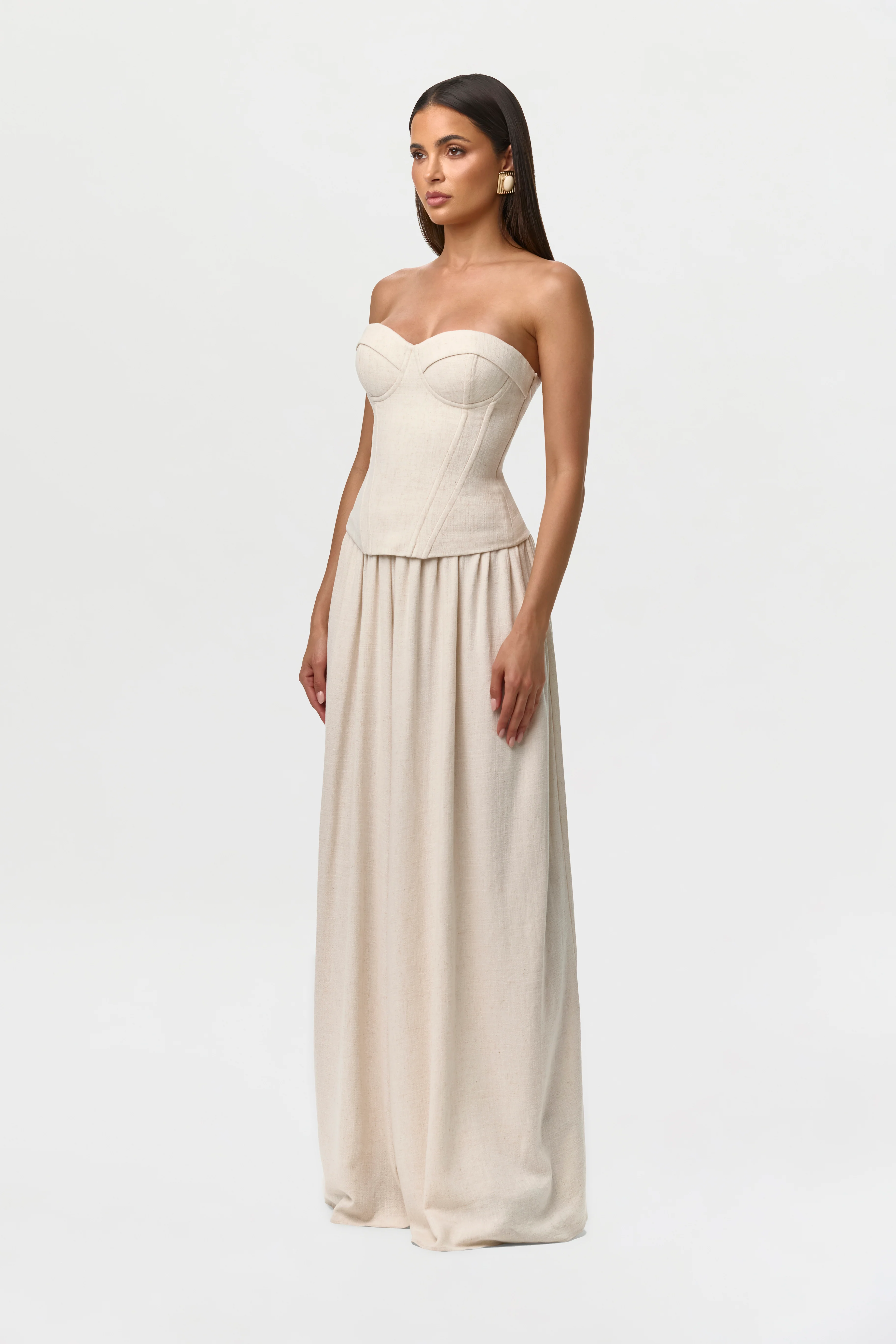 Linen Pleated Wide Leg Pants - Image 9
