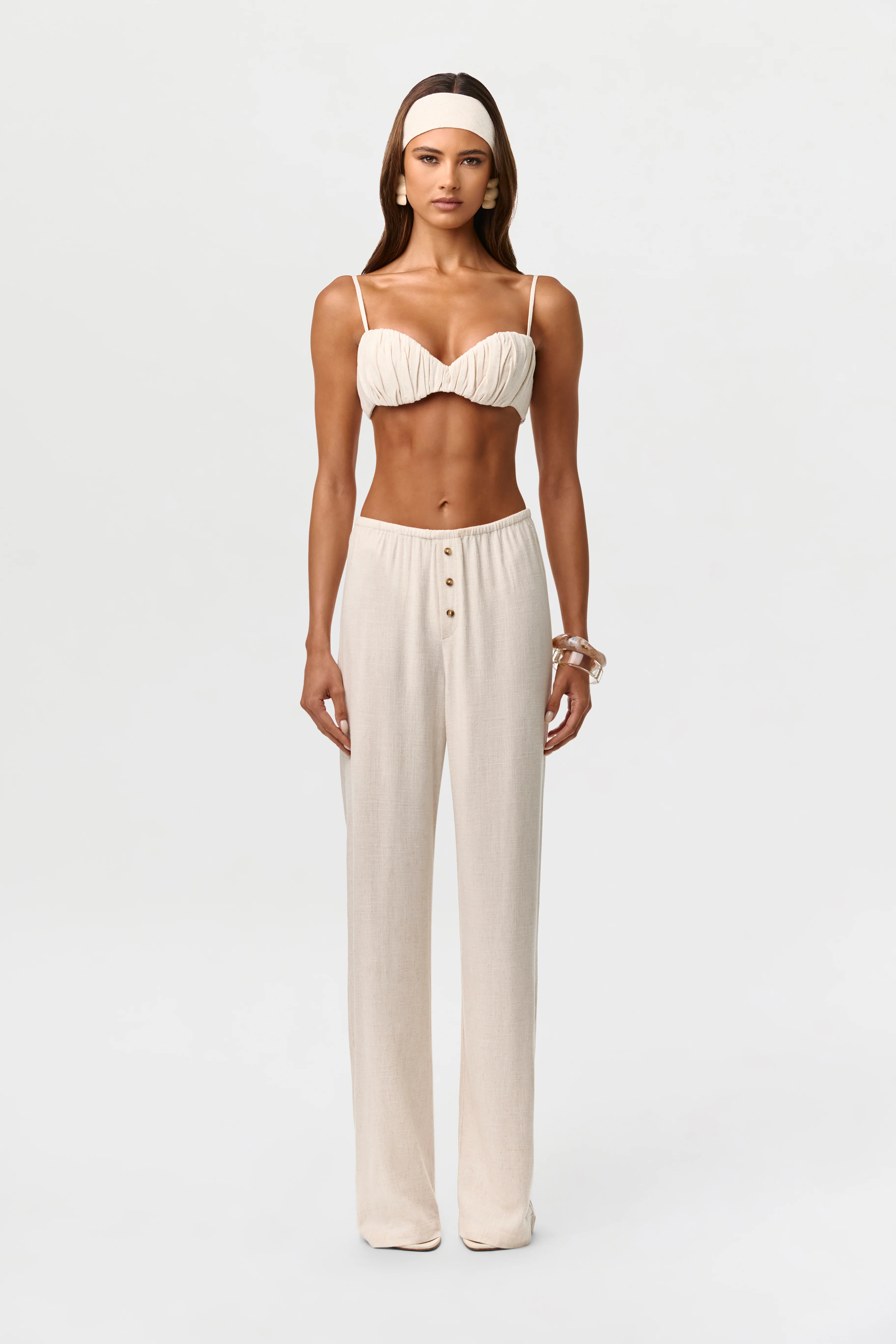 Linen Button Lounge Pants Petite - Image 5