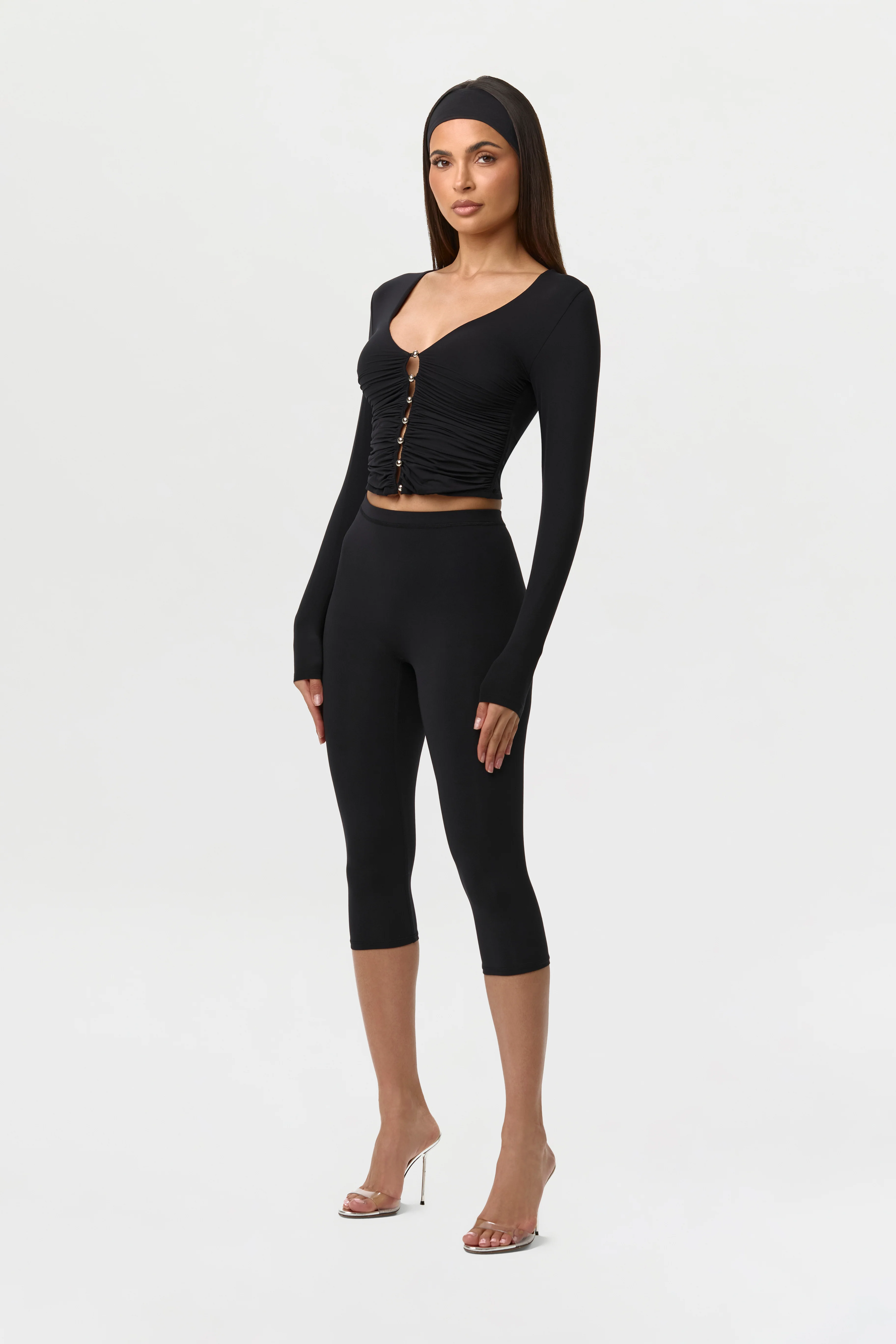 Naked Shirred Button Up Top - Image 5