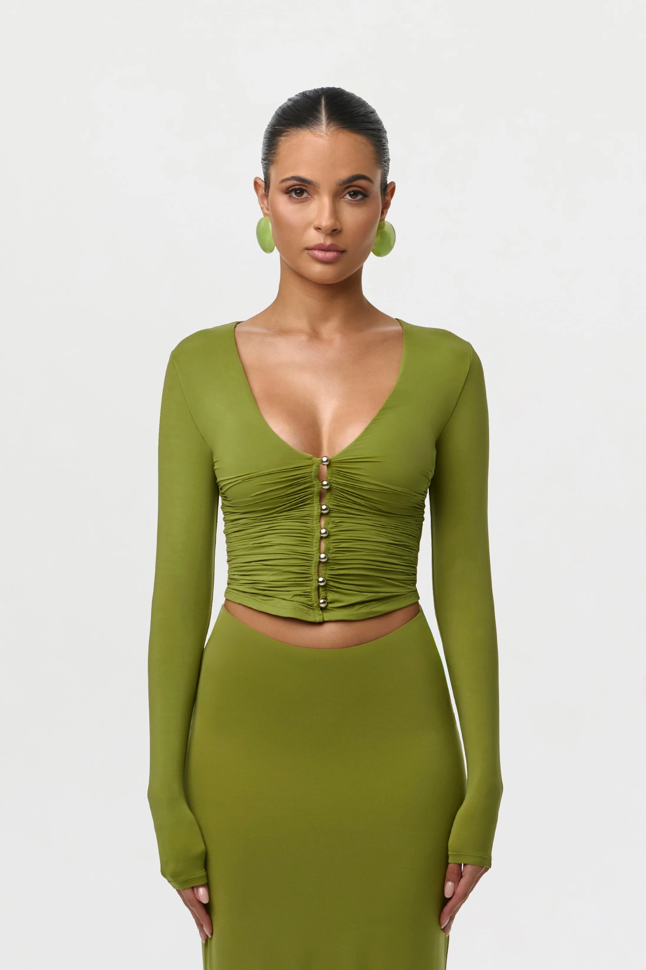 Naked Shirred Button Up Top - Image 7