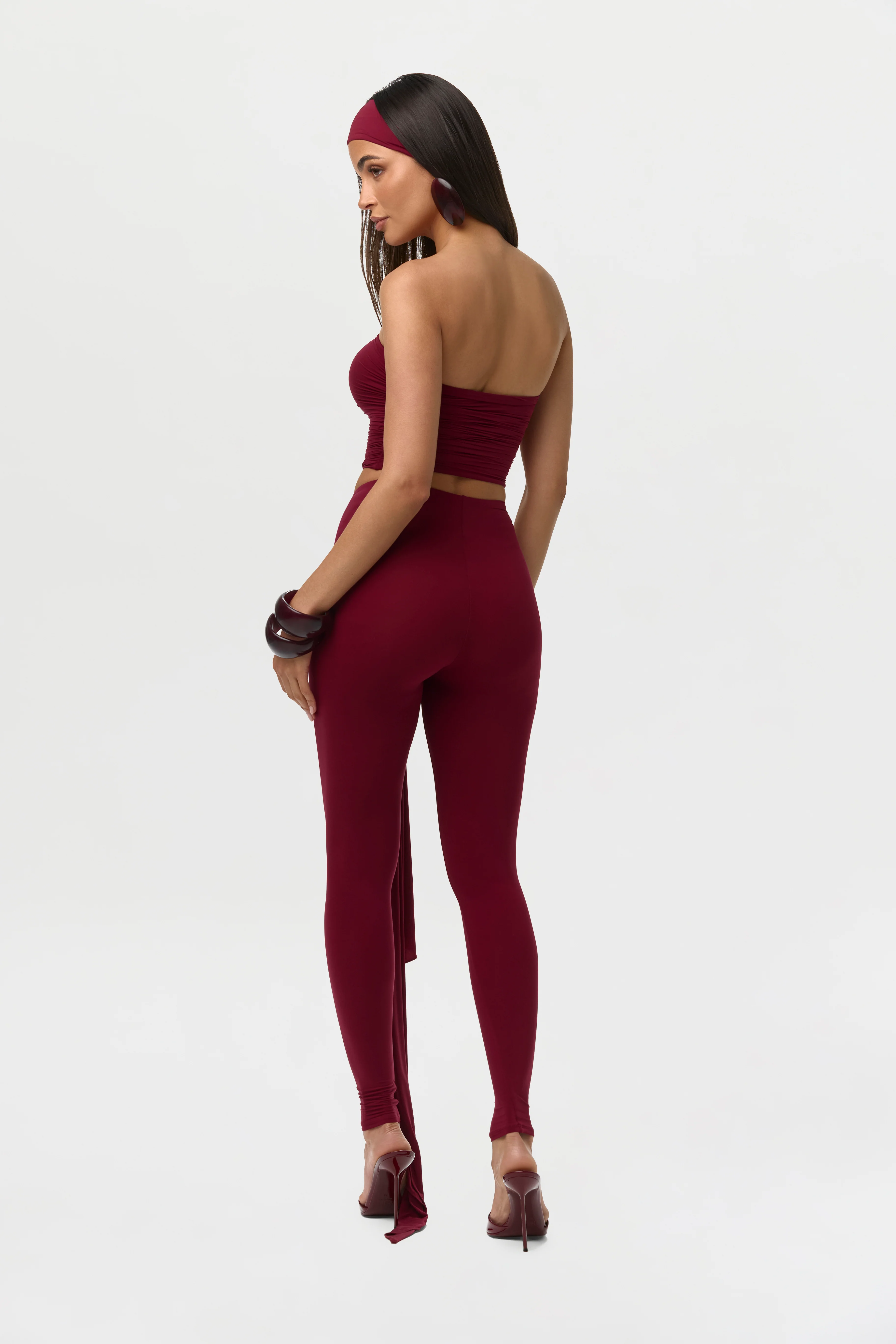 Naked V-Waist Drape Leggings - Image 12