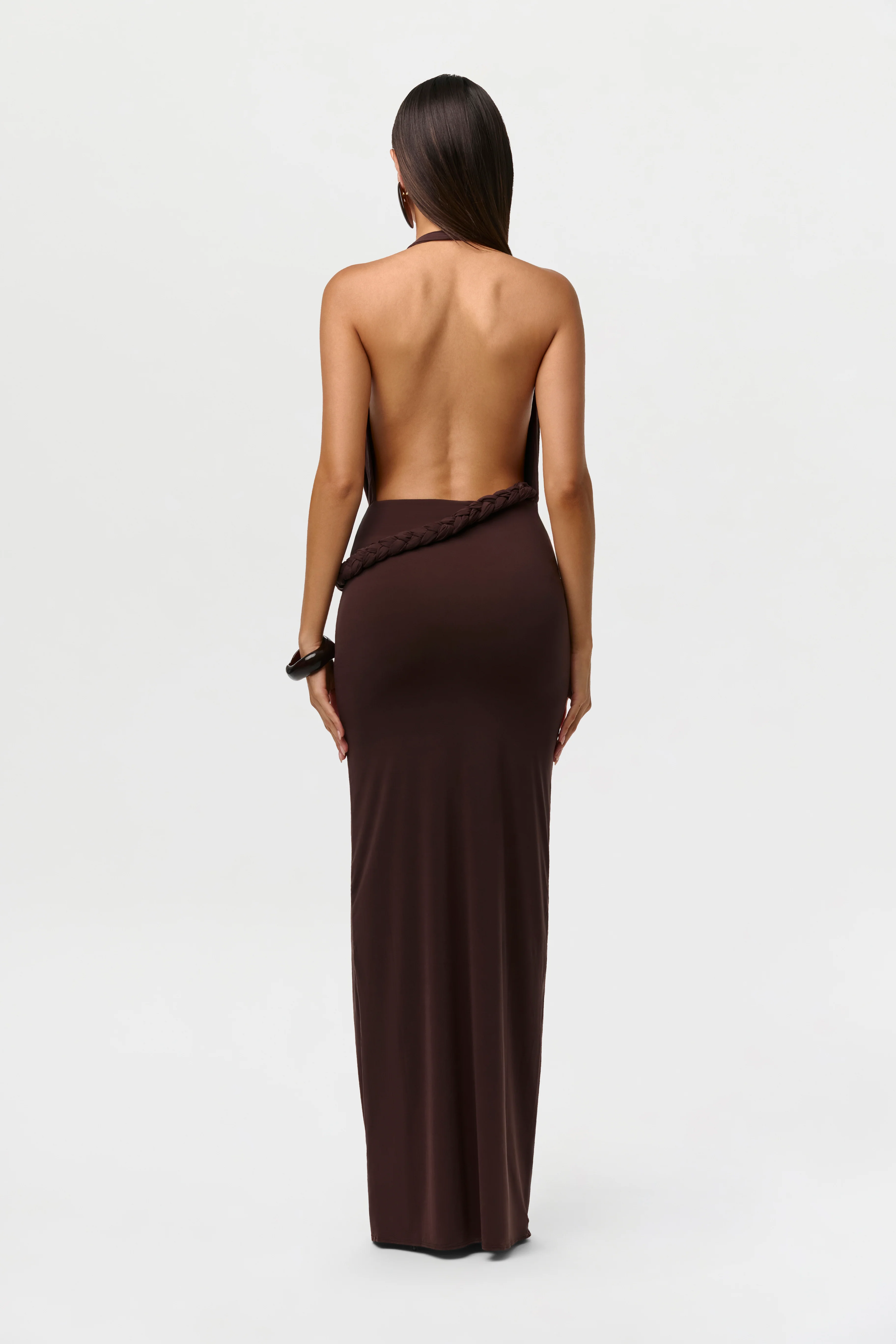 Naked Halter Braid Maxi Dress - Image 4