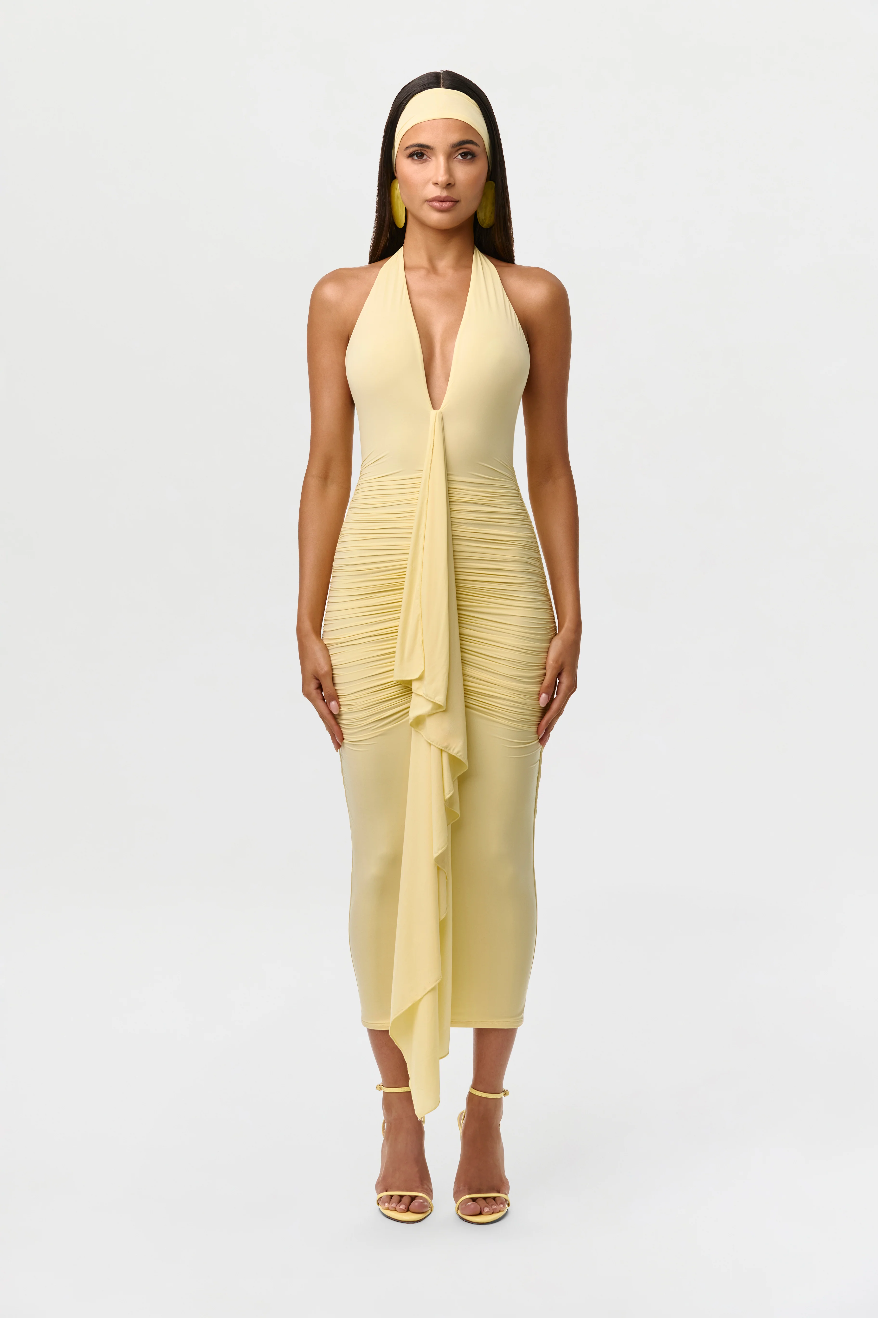 Naked Ruffle Halter Dress - Image 2