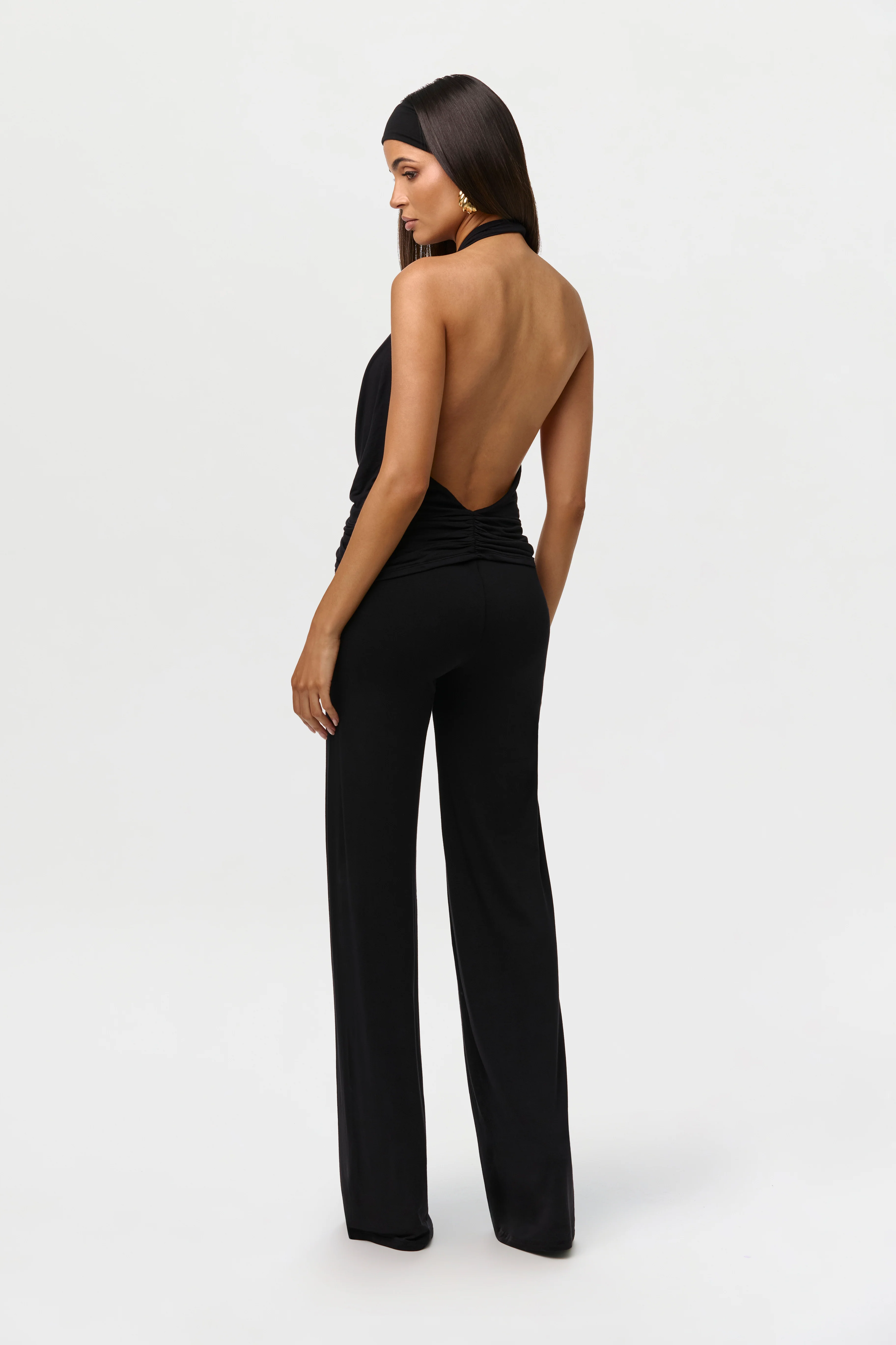 Modal Plunge Tie Halter Top - Image 12