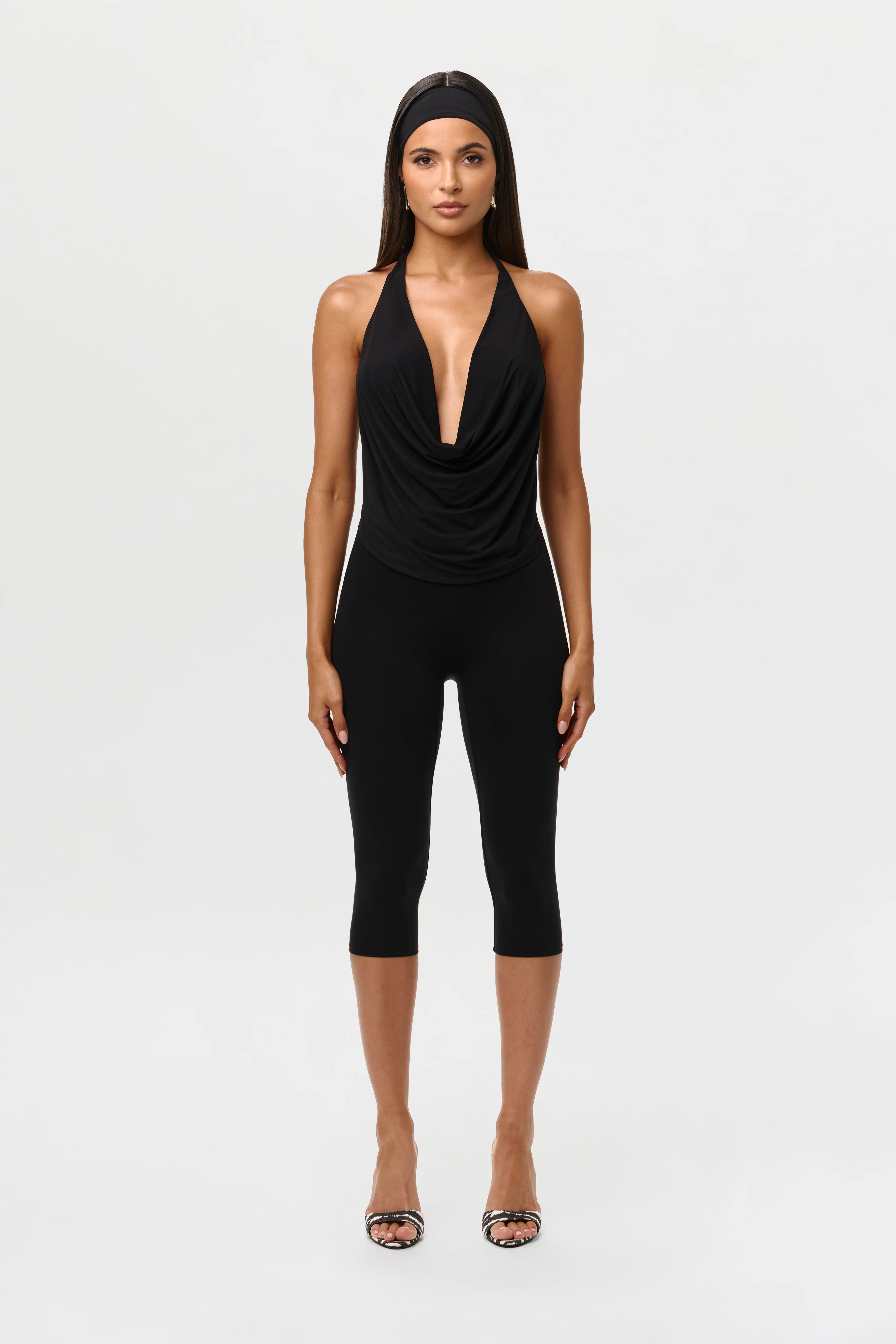Naked Cowl Drape Halter Top - Image 2