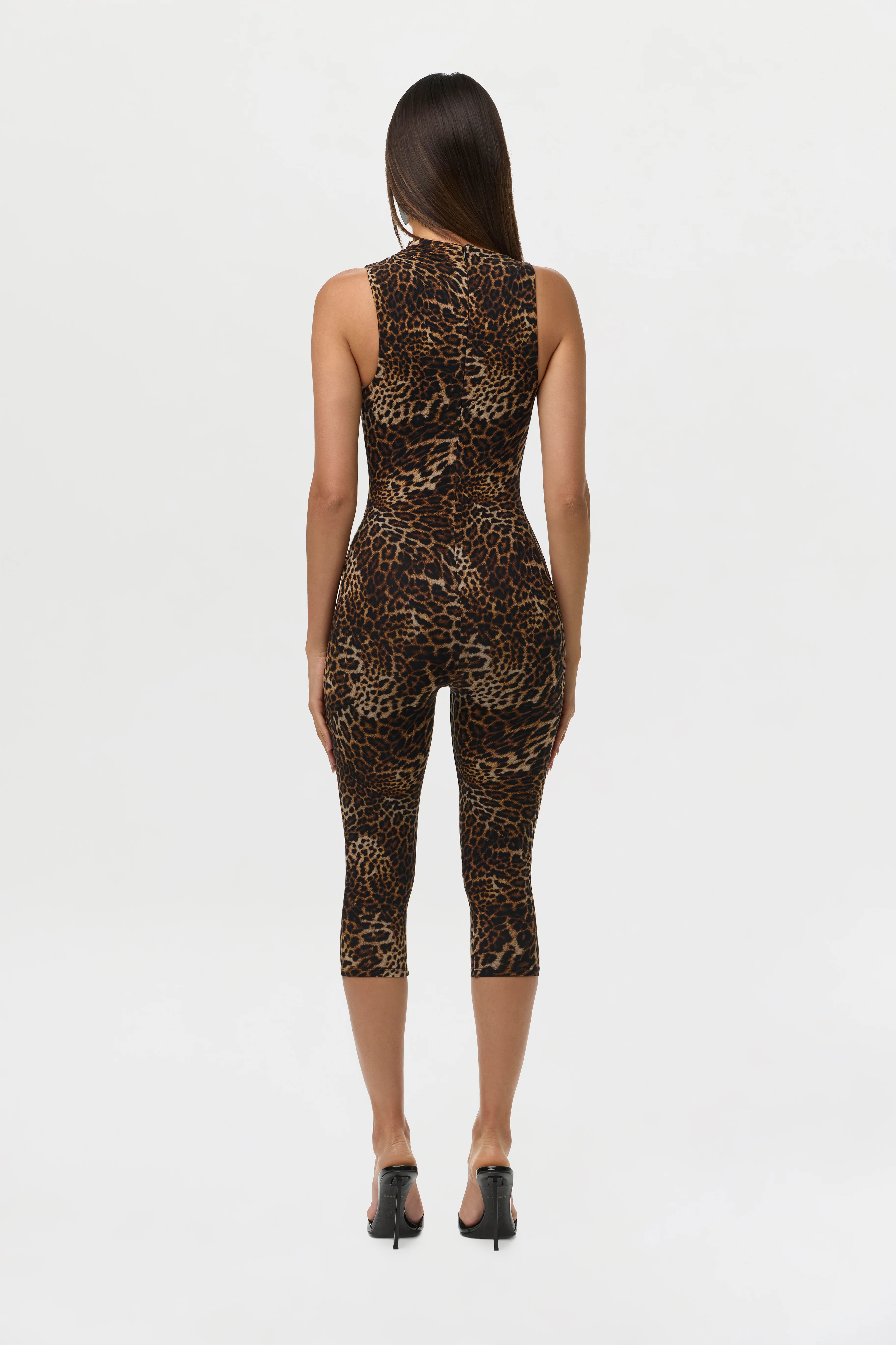 Naked Print Sleeveless Capri Jumpsuit - Image 3