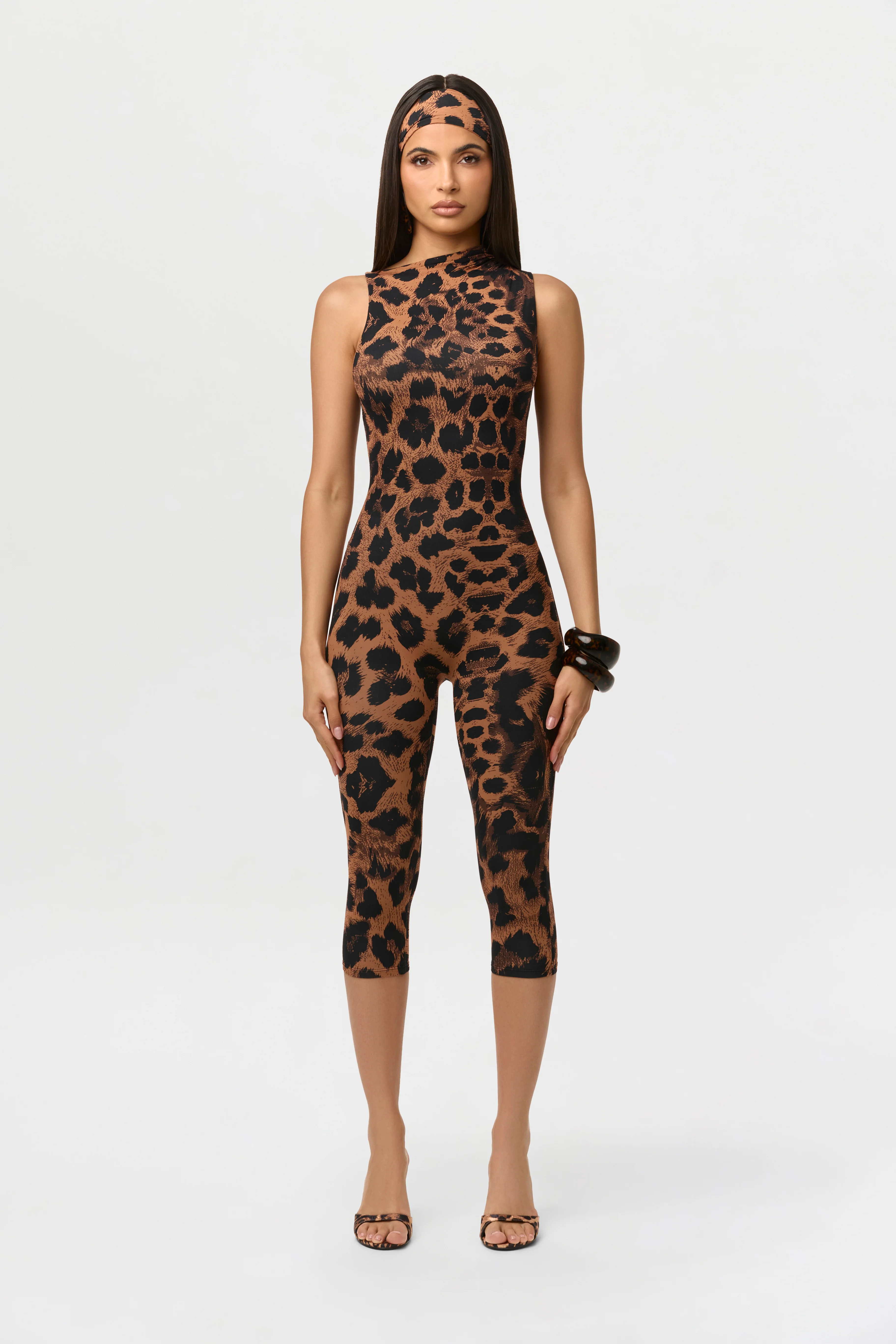 Naked Print Sleeveless Capri Jumpsuit - Image 4