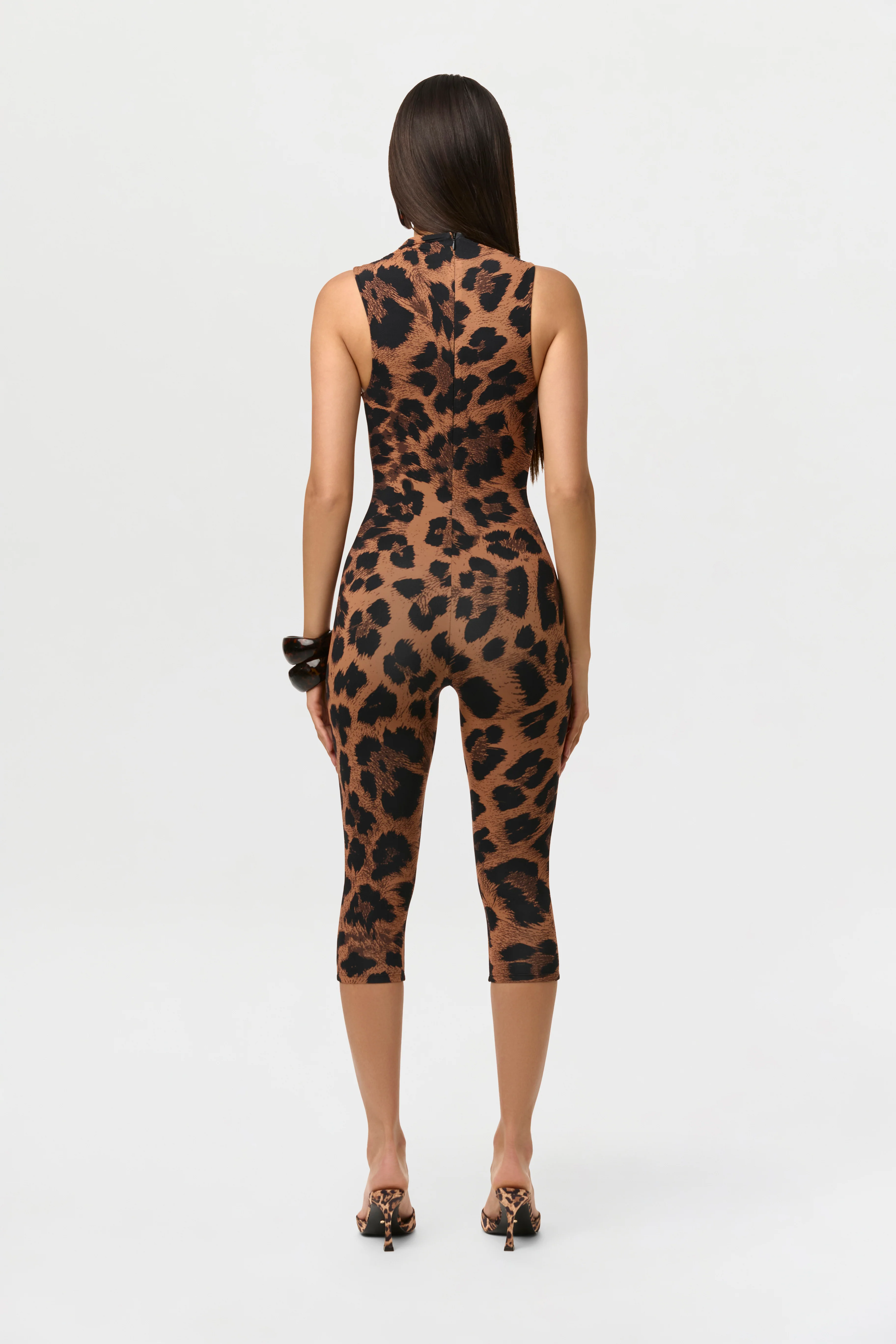 Naked Print Sleeveless Capri Jumpsuit - Image 7