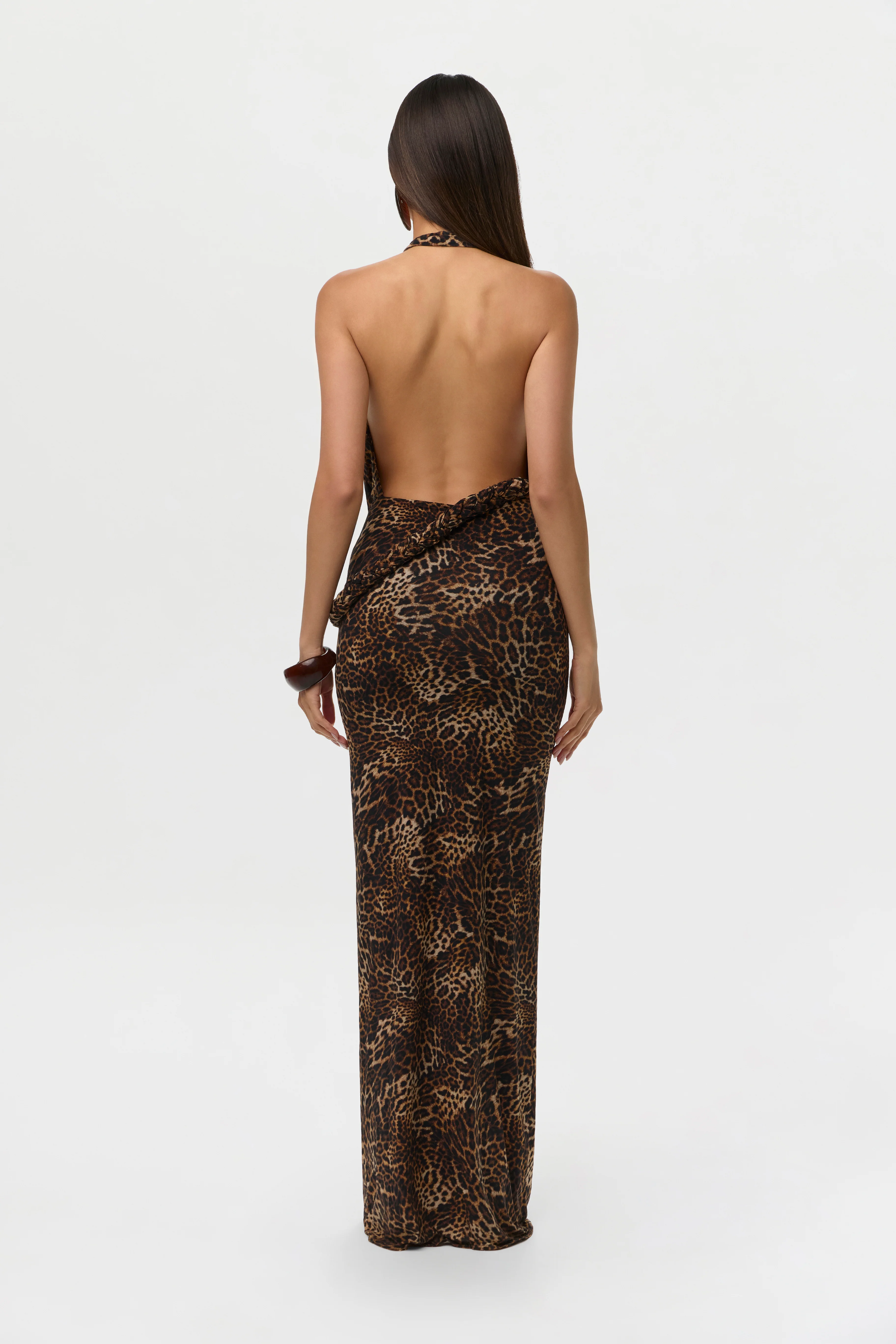 Naked Print Halter Braid Maxi Dress - Image 6