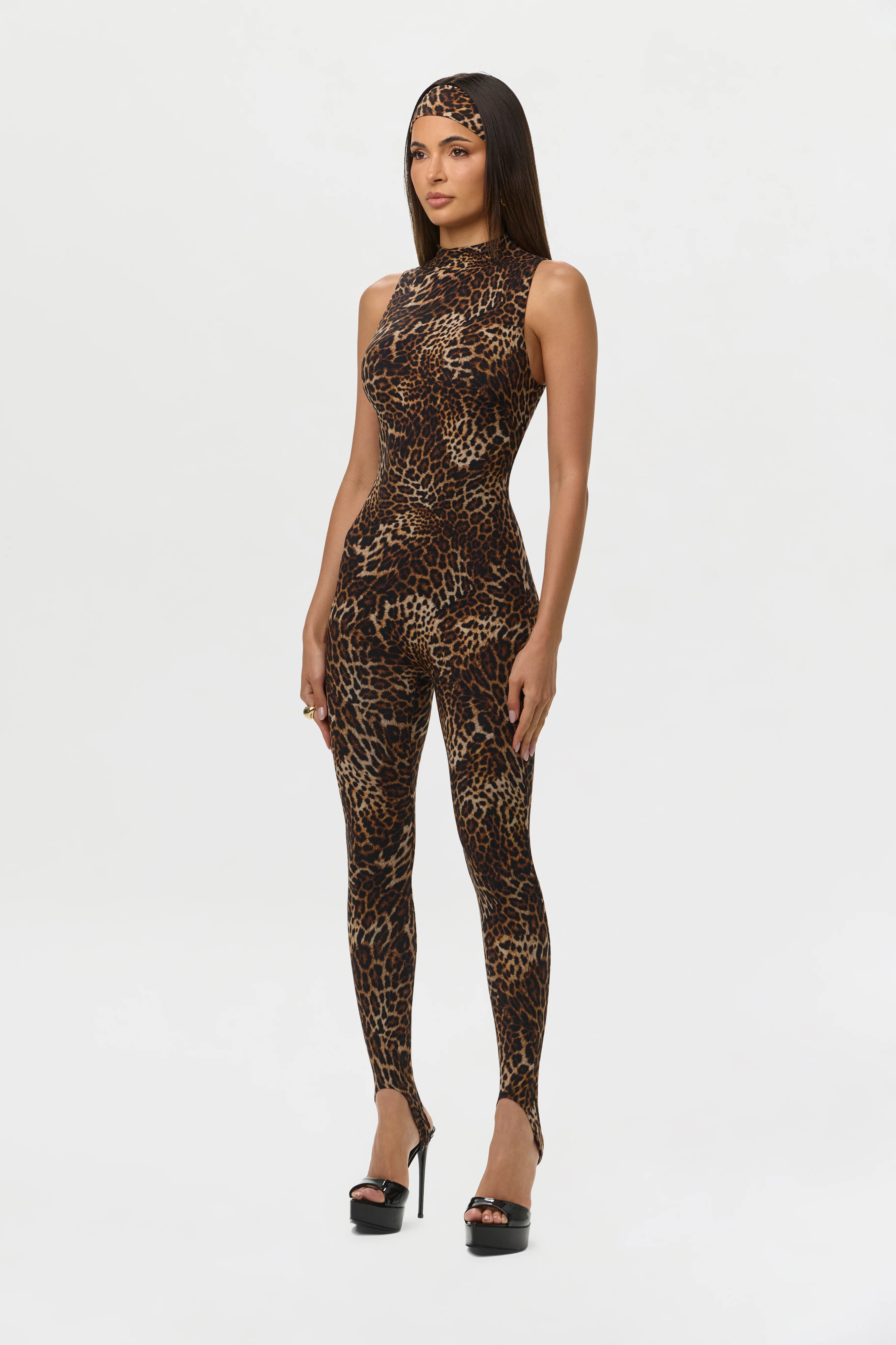 Naked Print Sleeveless Stirrup Jumpsuit Petite - Image 3