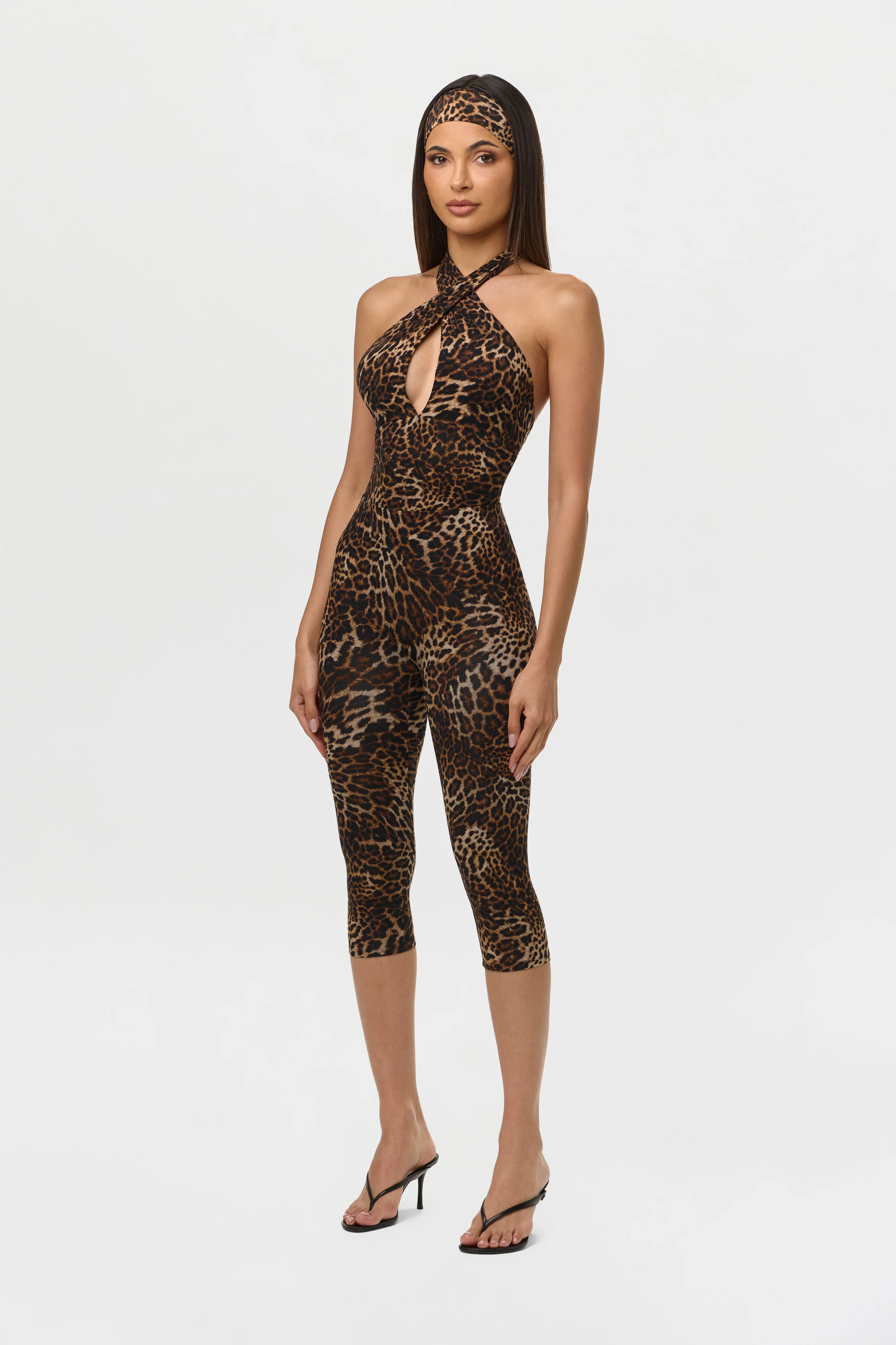 Naked Print Cross Halter Bodysuit - Image 4