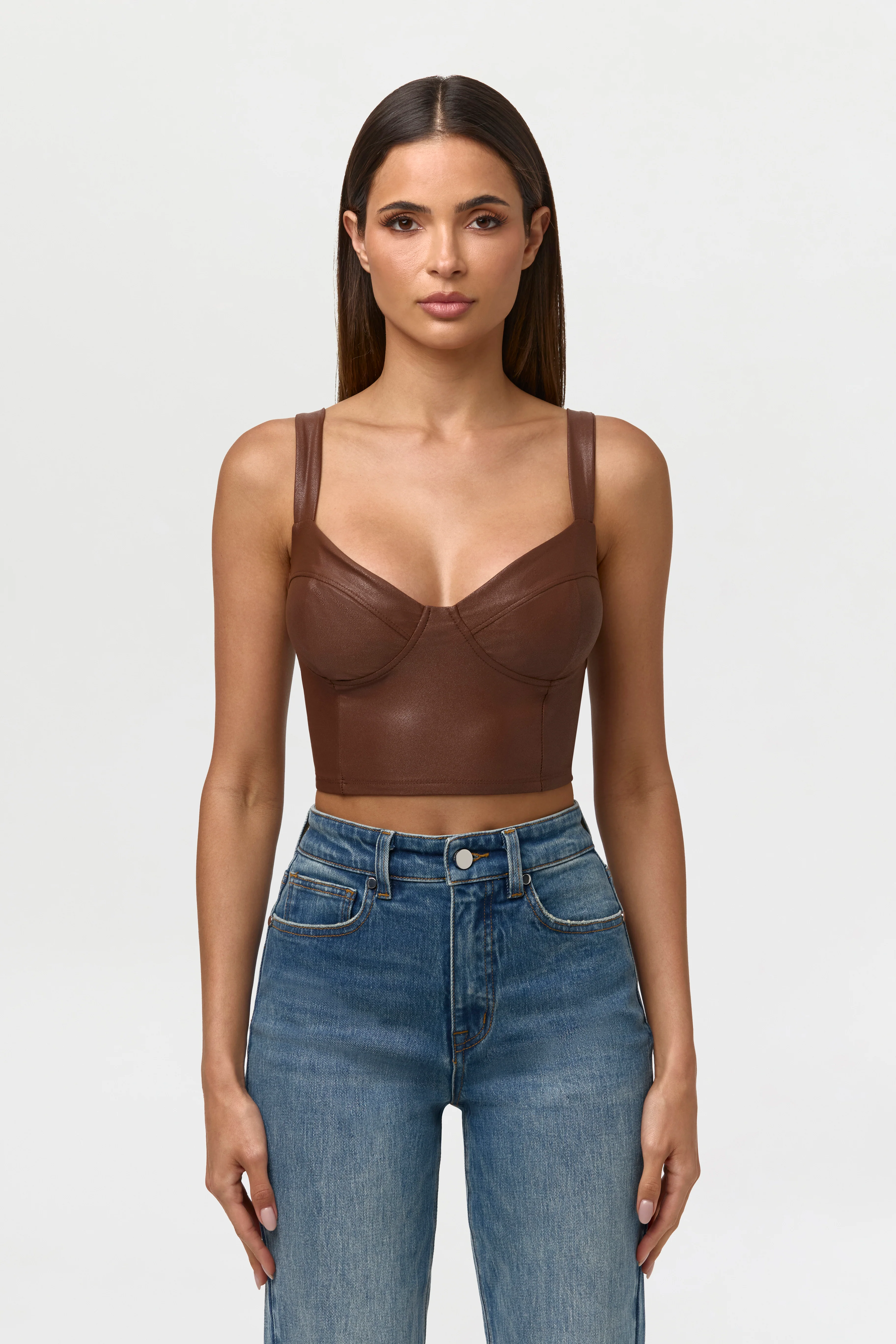 Vegan Leather Tank Crop Top