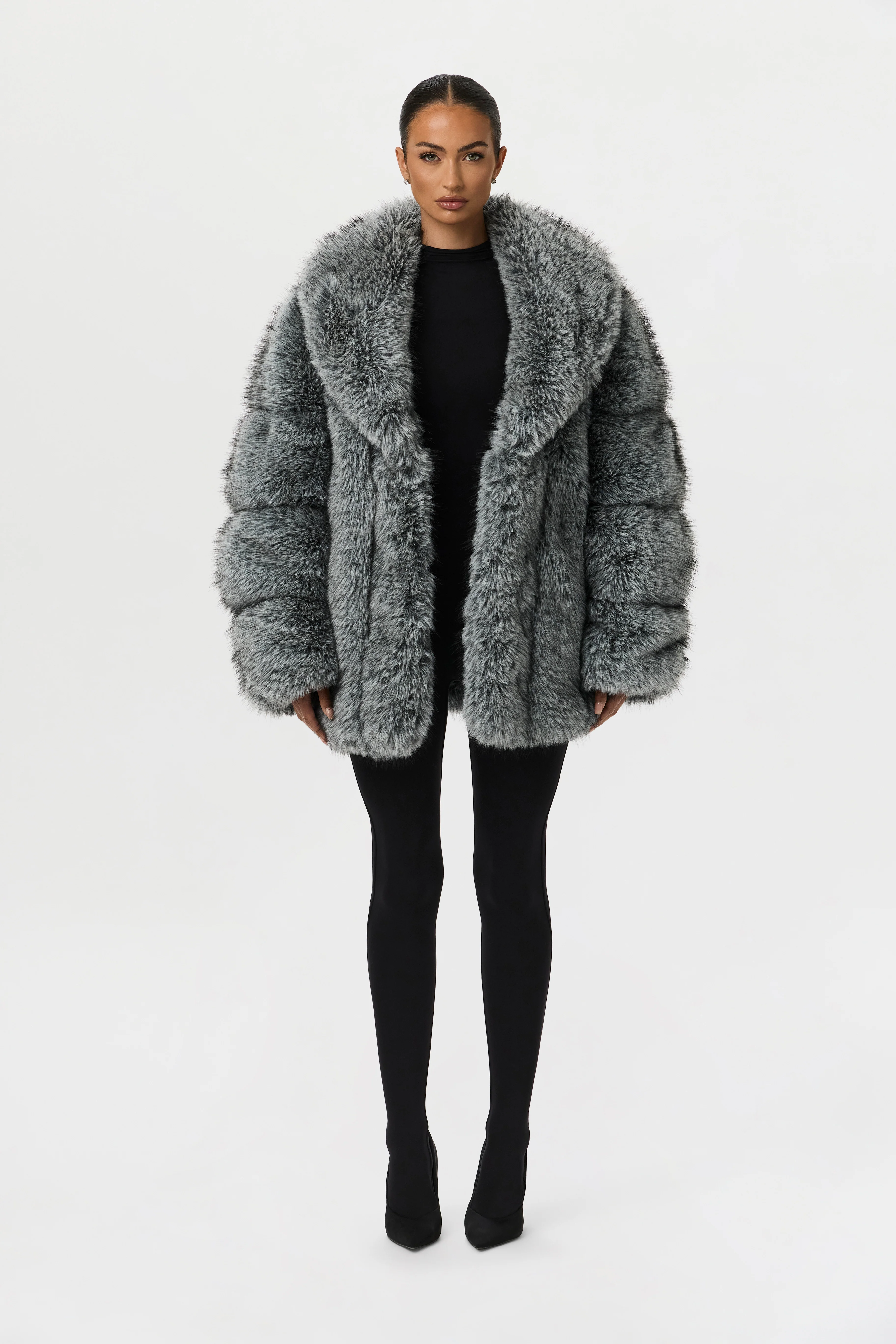Faux Mink Pelted Coat