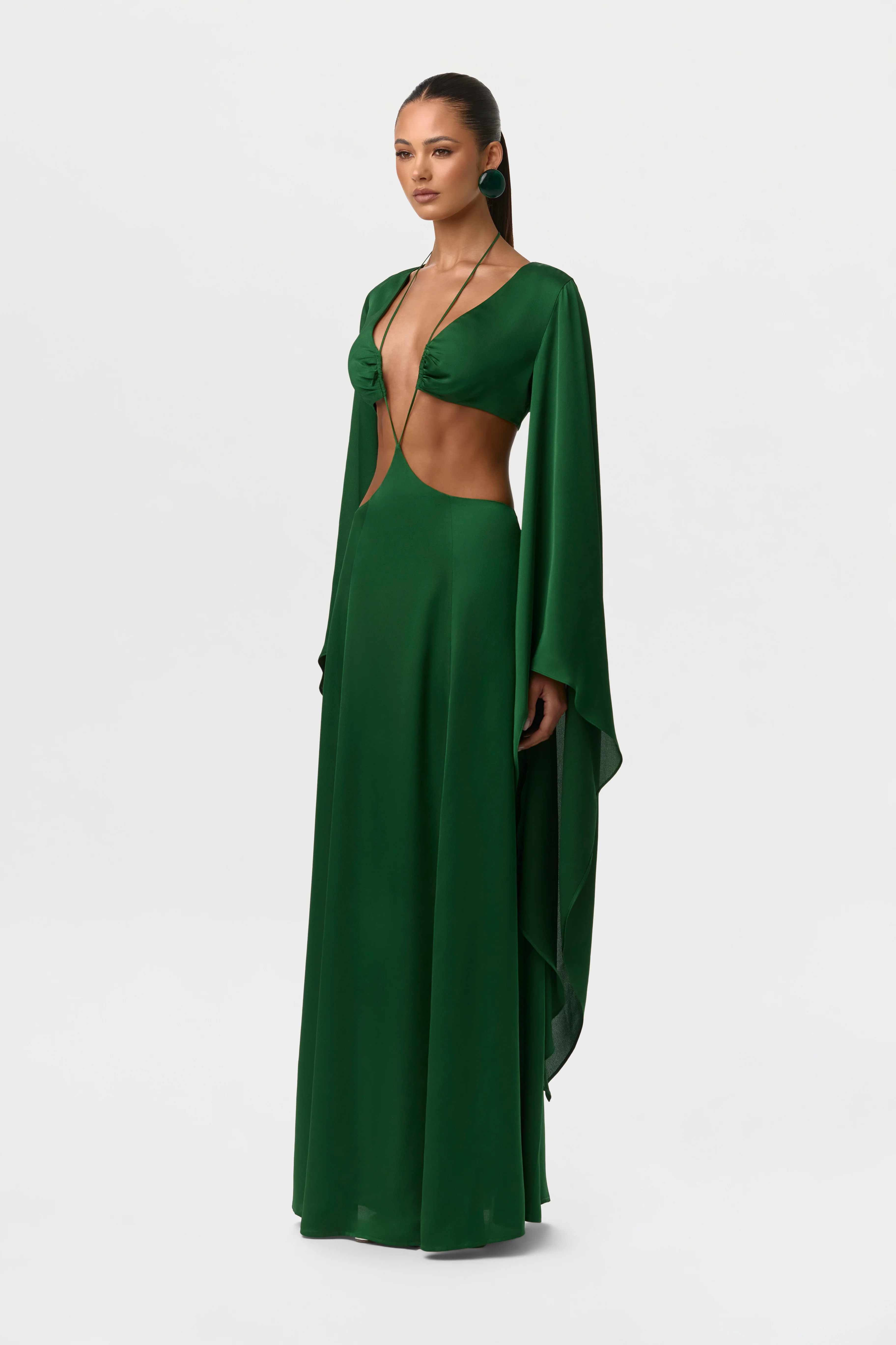 Satin Cutout Maxi Dress - Image 4
