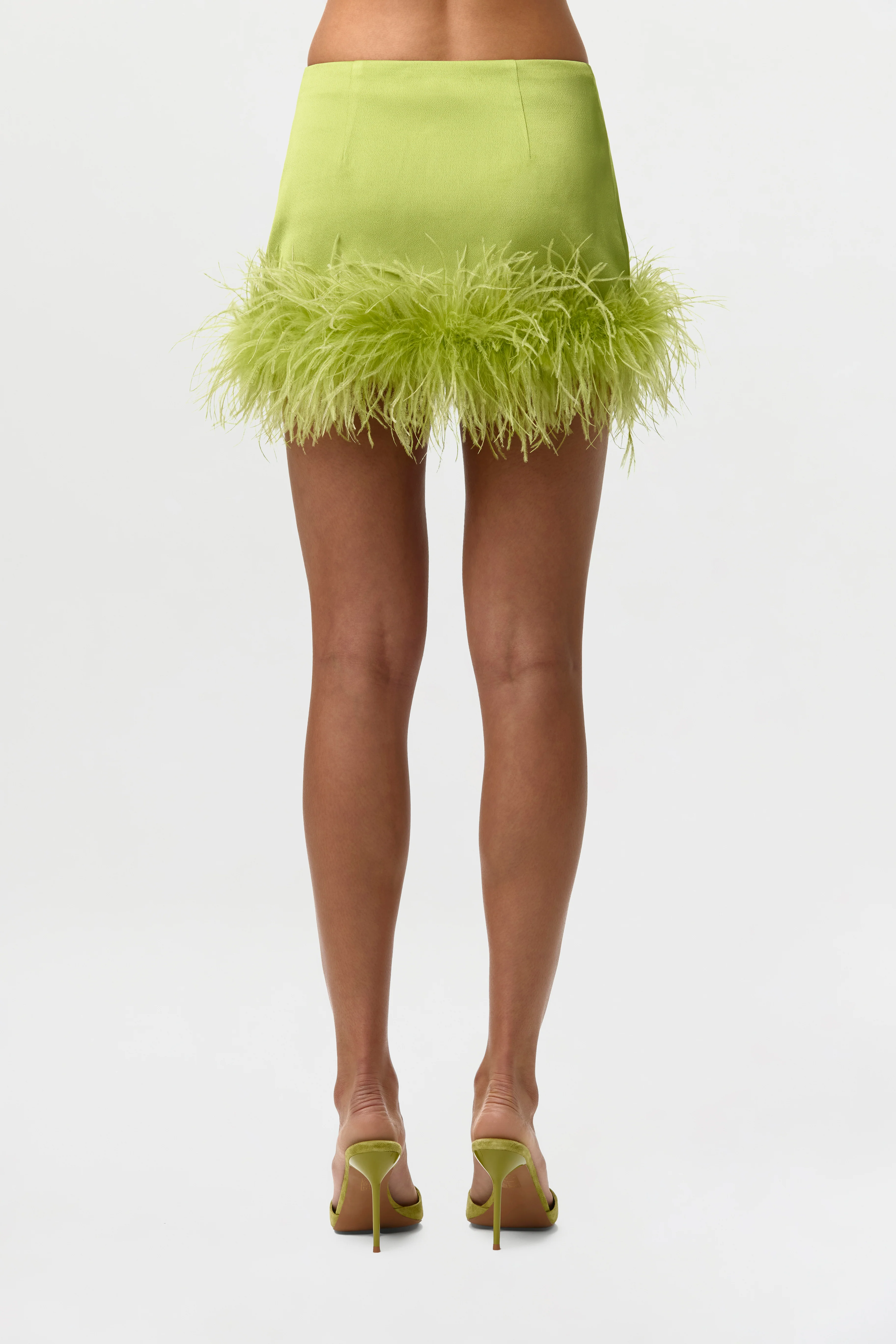 Satin Feather Mini Skirt - Image 9