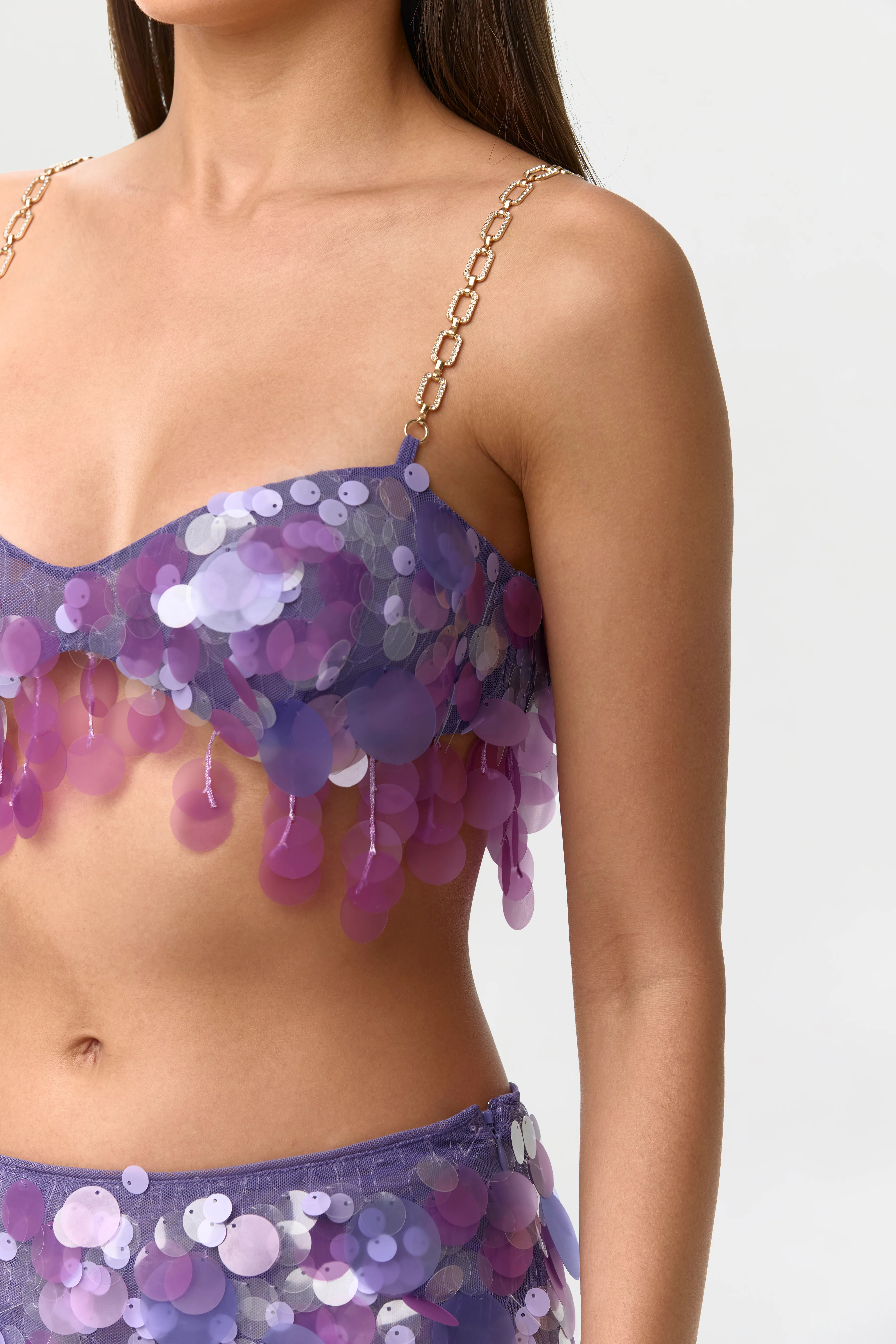 Sequin Chain Link Crop Top - Image 7