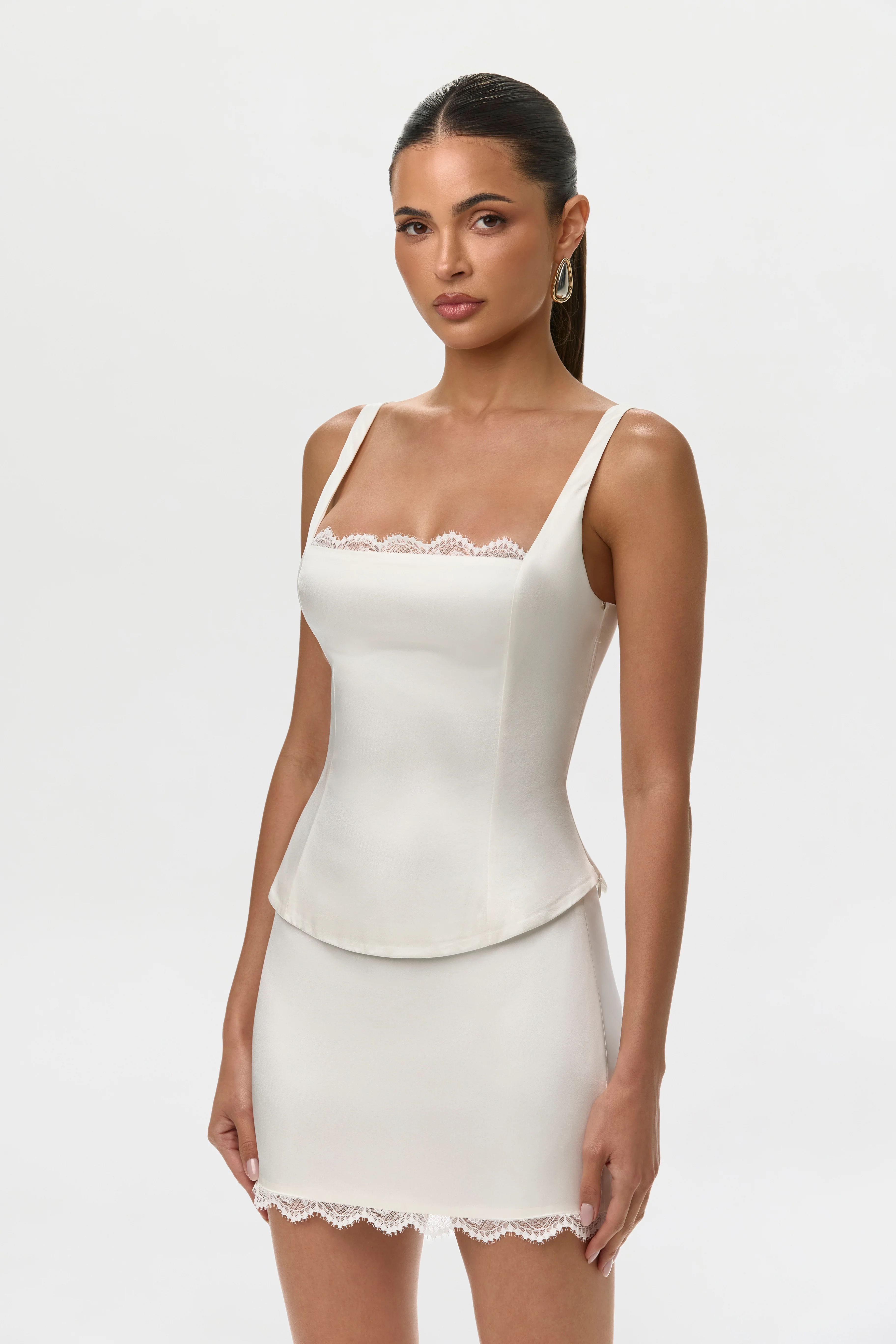 Silk Lace Mini Skirt - Image 4