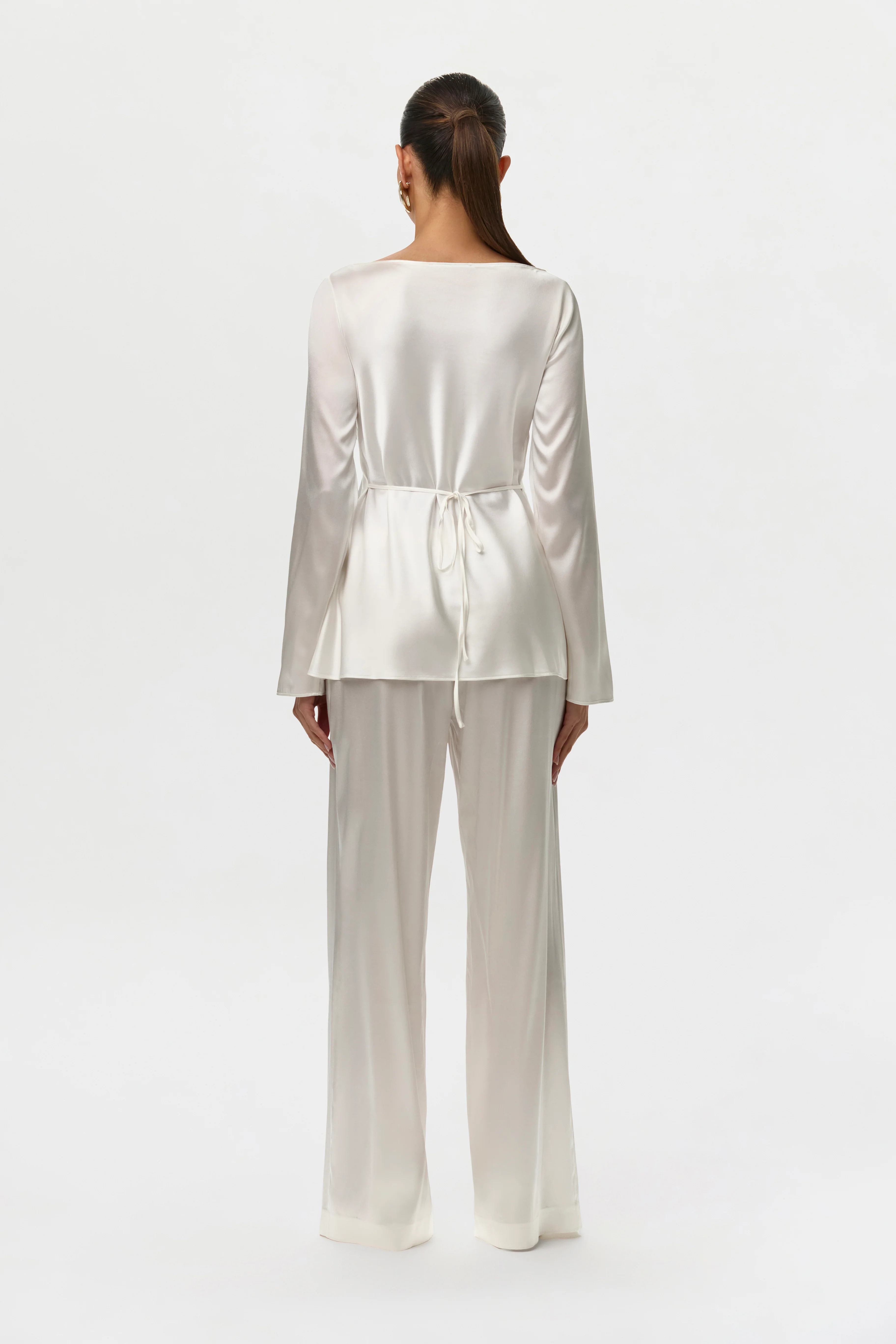 Silk Wide Leg Pants - Image 4