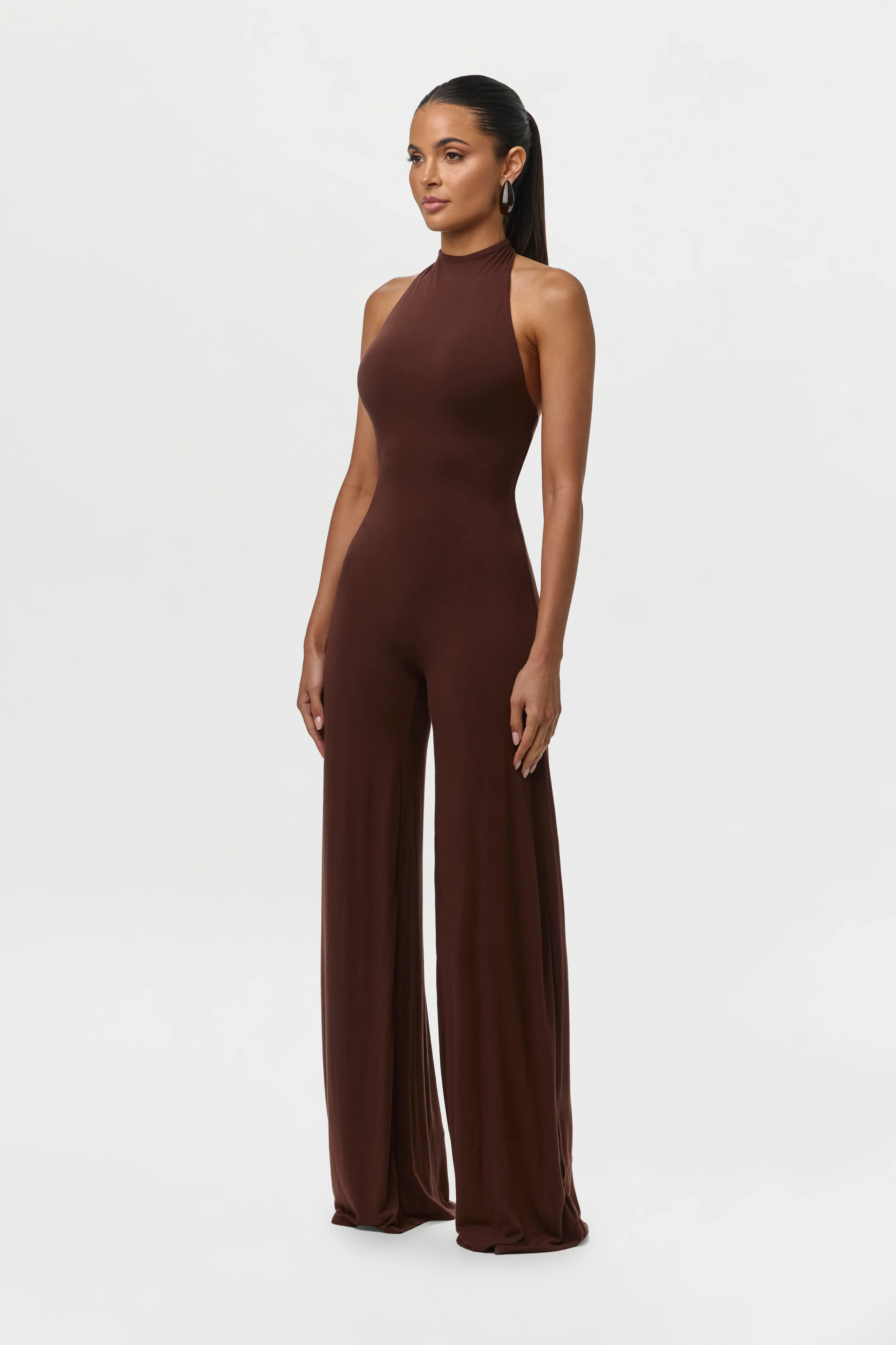 Smooth Halter Wide-Leg Jumpsuit Petite - Image 8