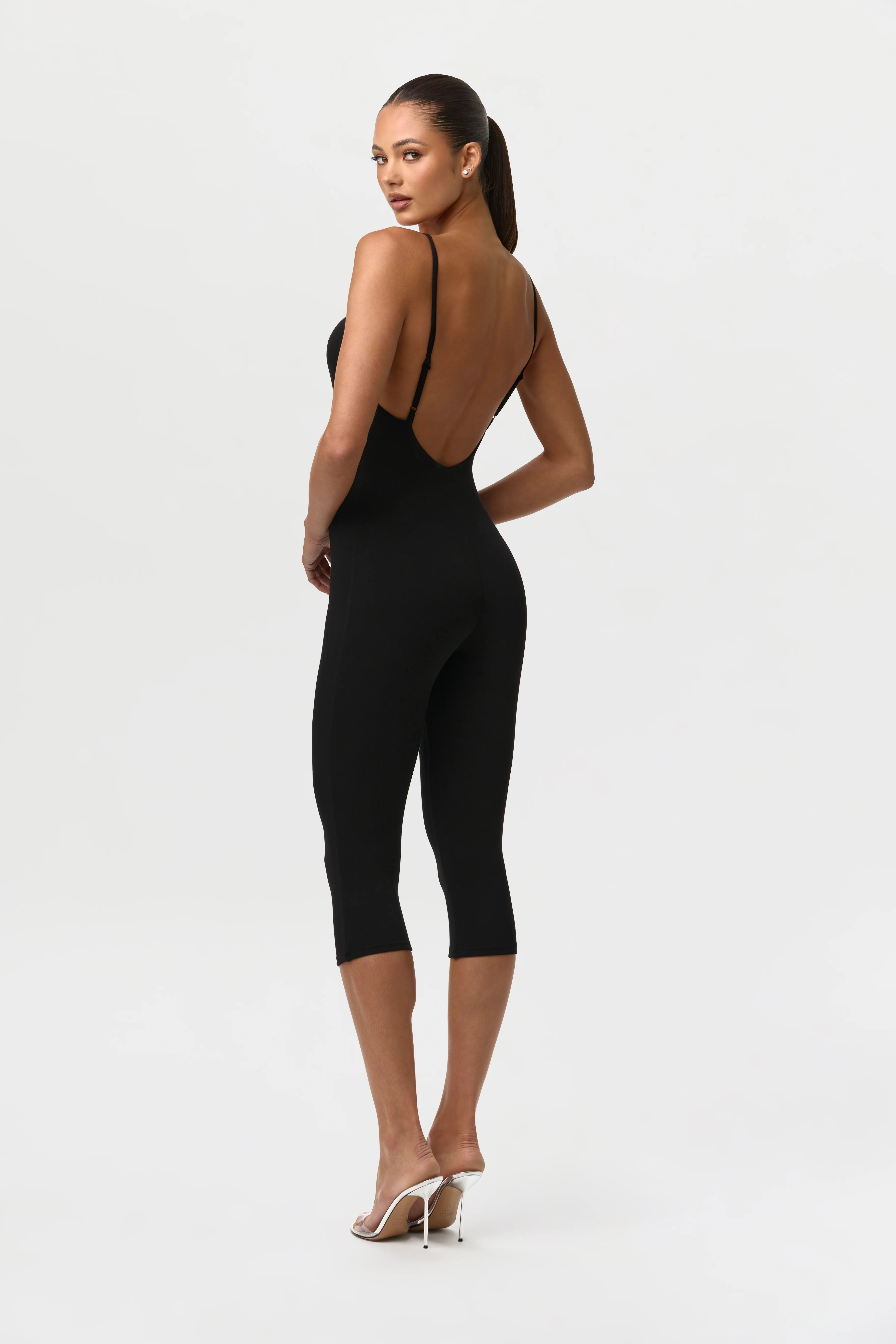 Smooth Open Back Capri Jumpsuit - Image 9