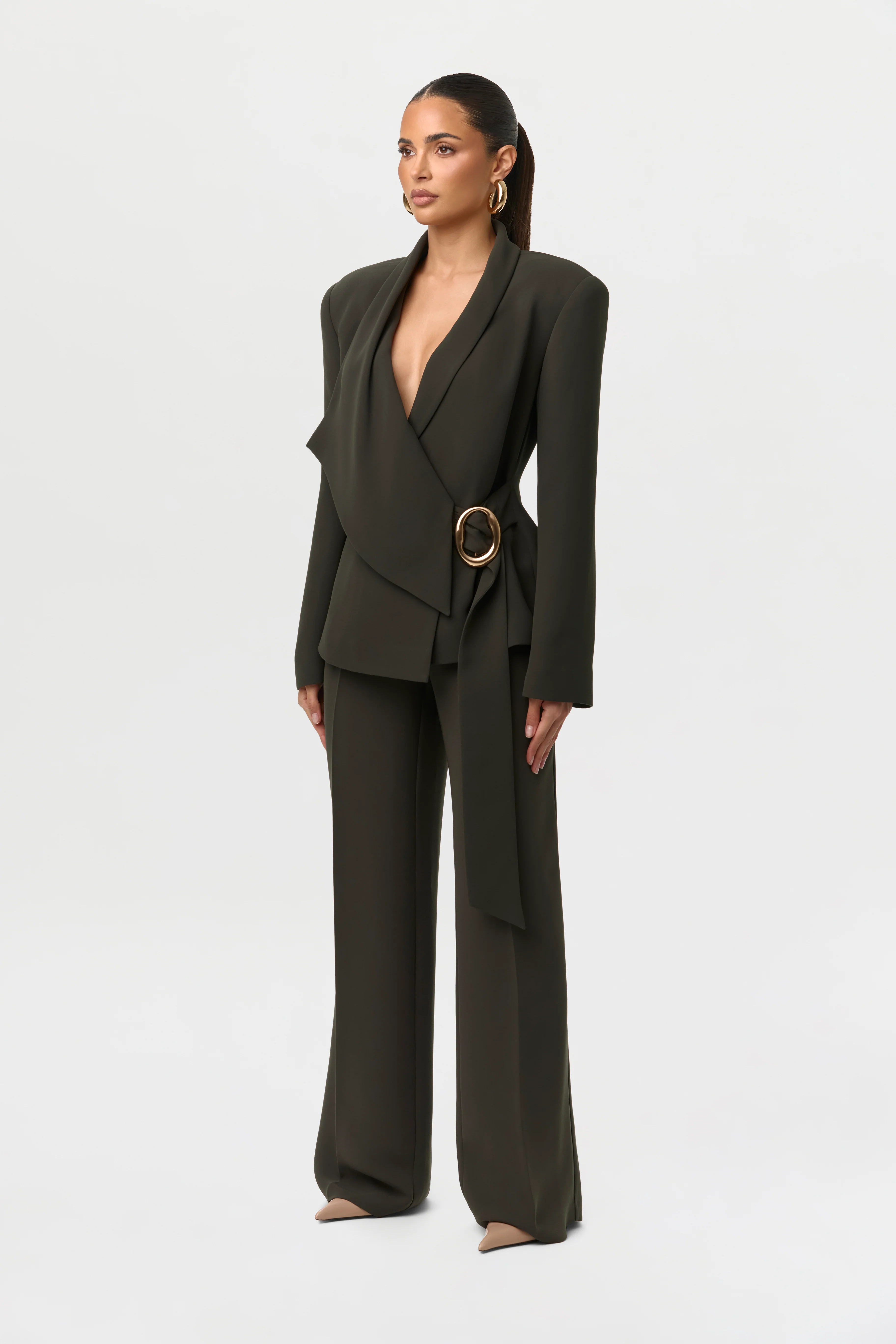 Suiting Pleated Wide-Leg Pants - Image 4