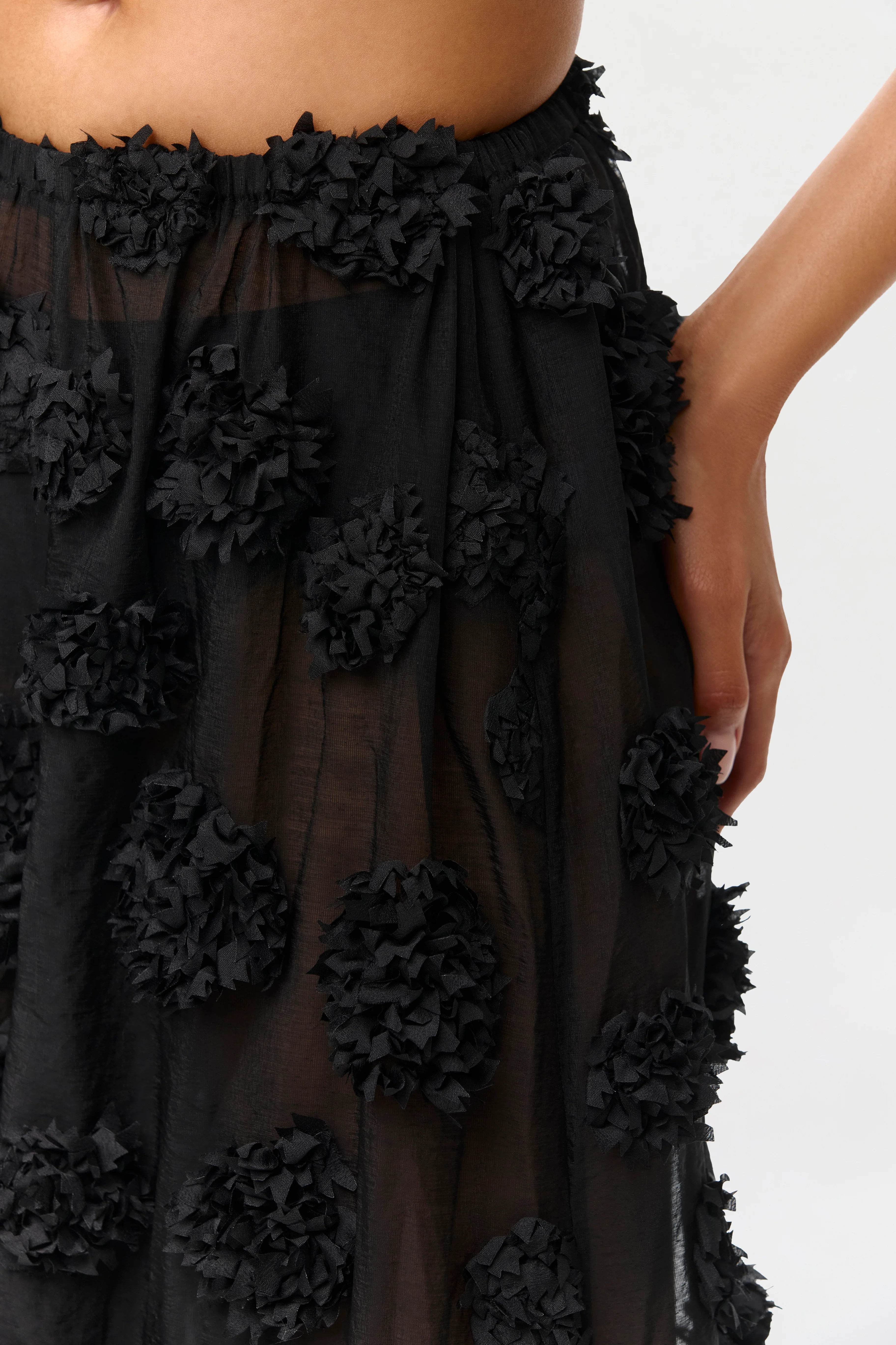Floral Appliqué Wide Leg Pants - Image 8